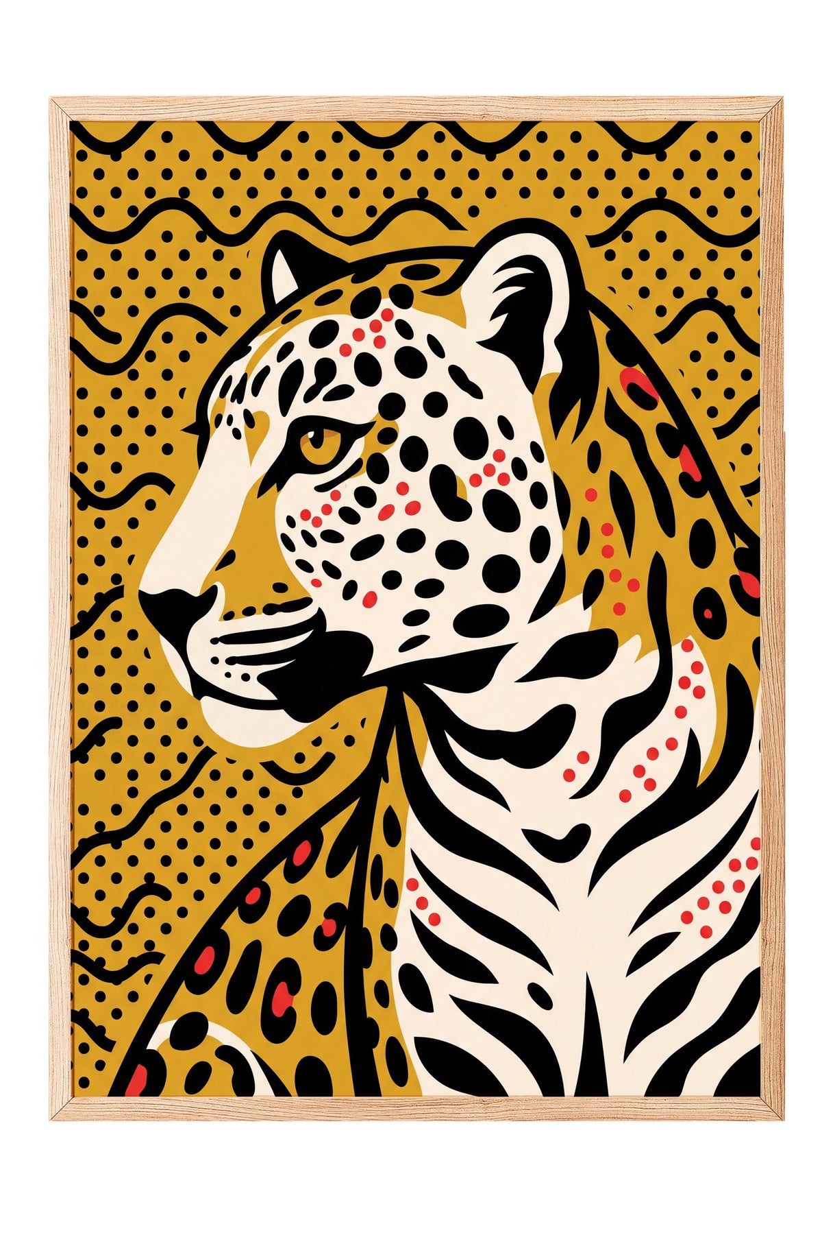 Benekli Leopar Portresi Poster – Ahşap Çerçeveli Tablo