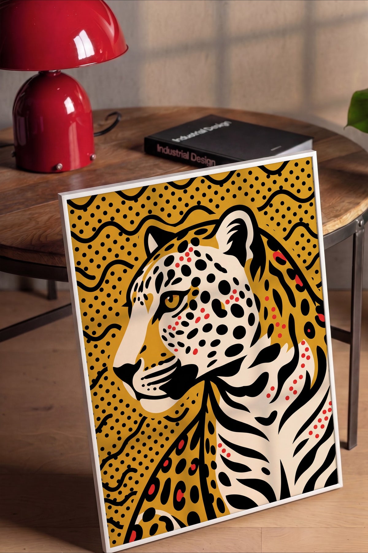 Benekli Leopar Portresi Poster – Beyaz Çerçeveli Tablo