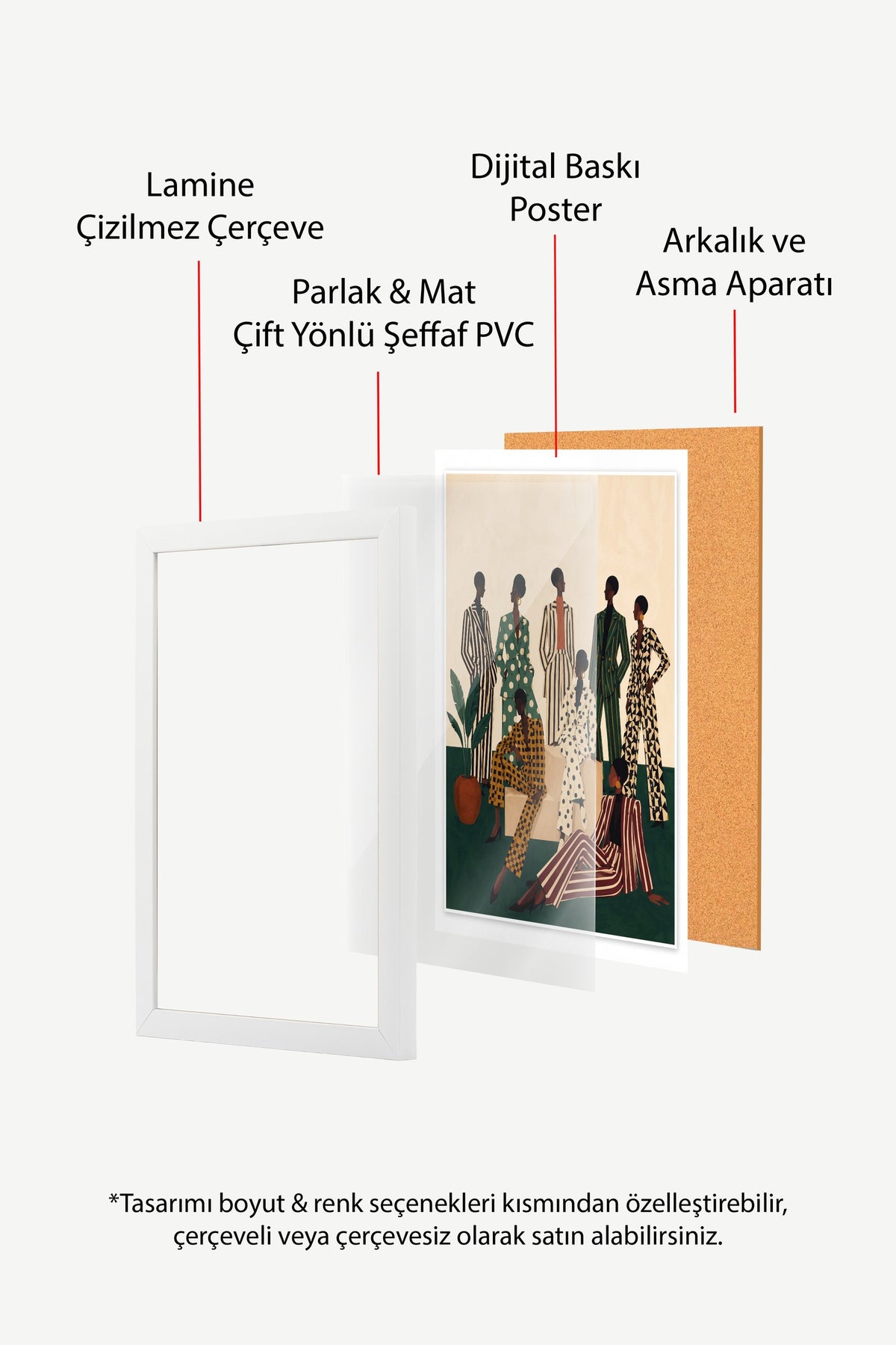 Şık Kadınlar Koleksiyonu Poster – Beyaz Çerçeveli Tablo