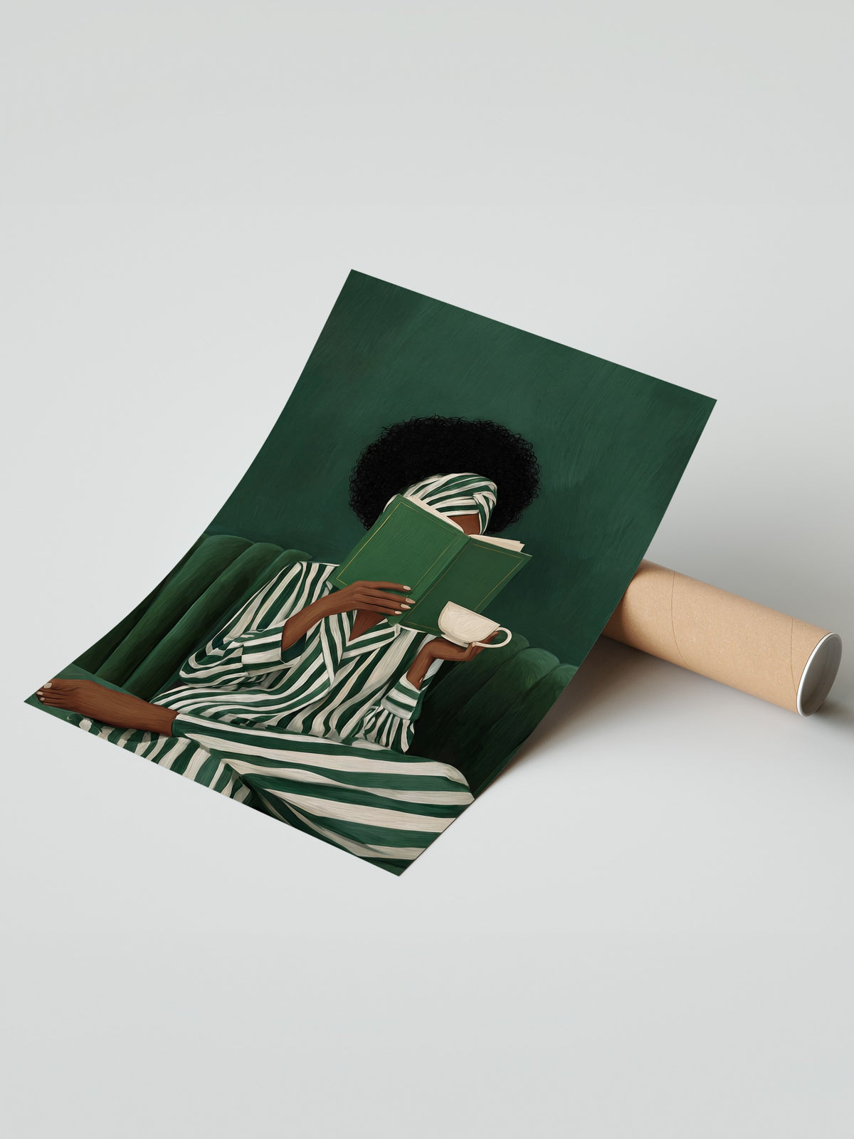 Kitap Okuyan Kadın Çerçevesiz Poster