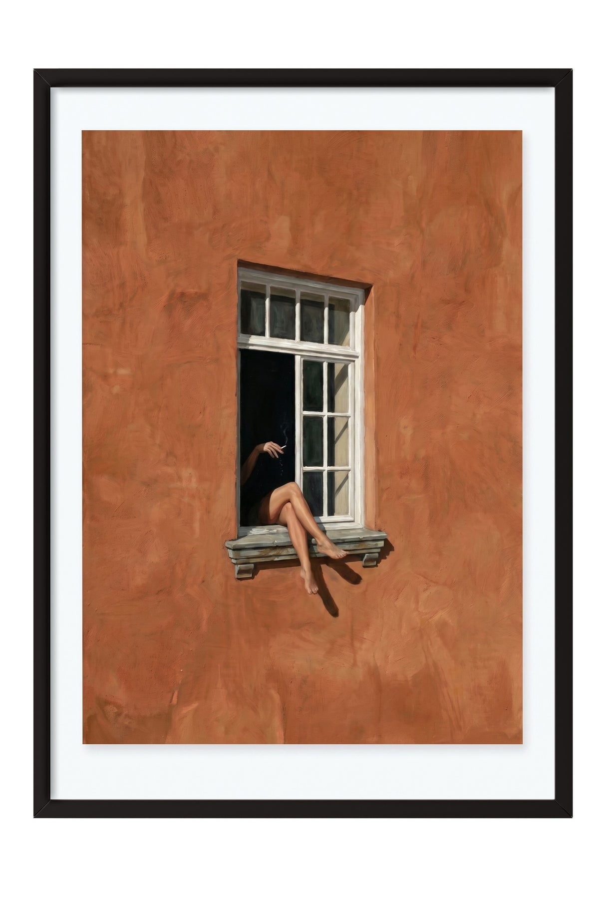 Pencere Kenarında Yalnızlık Poster – Siyah Çerçeveli Tablo