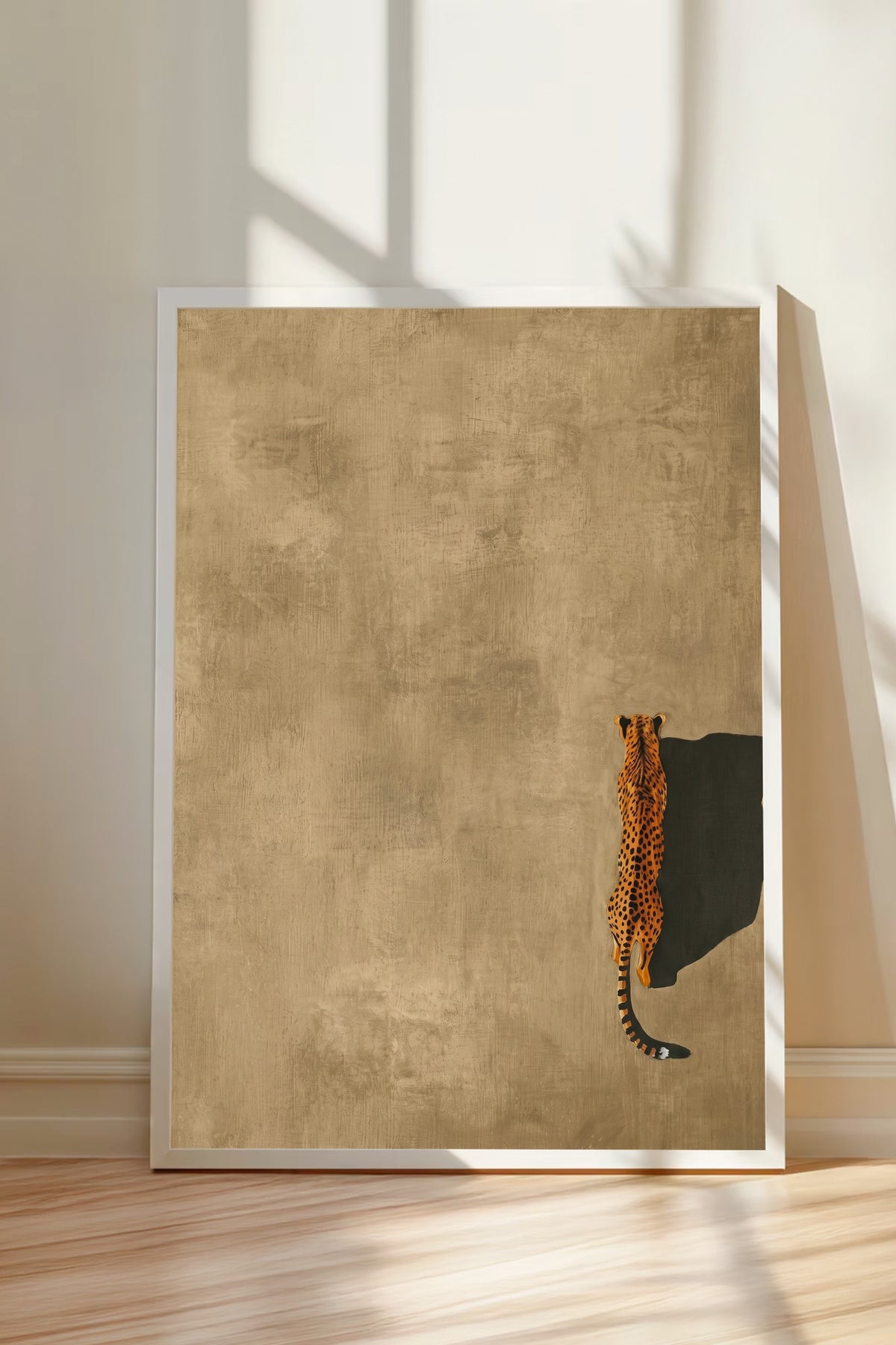 Yürüyen Çita Poster – Beyaz Çerçeveli Tablo