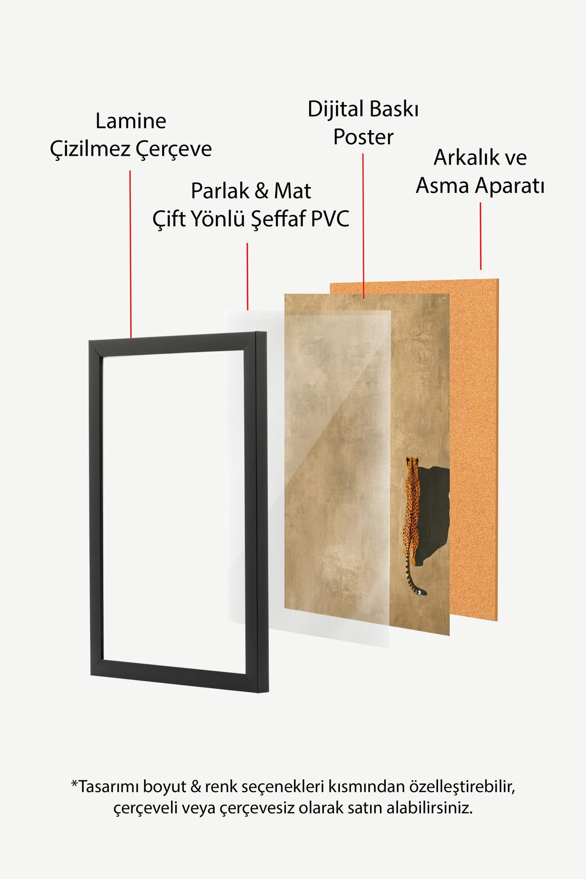 Yürüyen Çita Poster – Siyah Çerçeveli Tablo