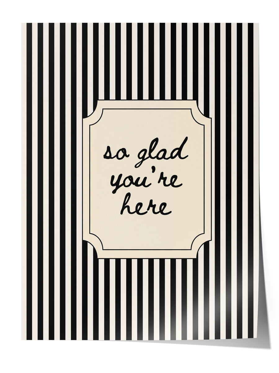 Çizgili Zeminde Hoş Geldin Yazısı Çerçevesiz Poster