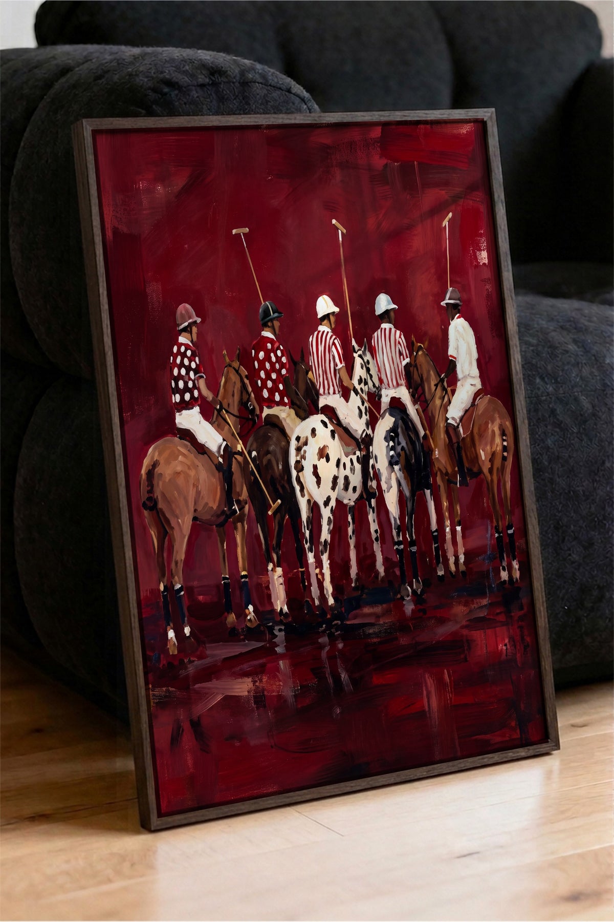 Polo Oyuncuları Serisi Poster – Kahverengi Çerçeveli Tablo