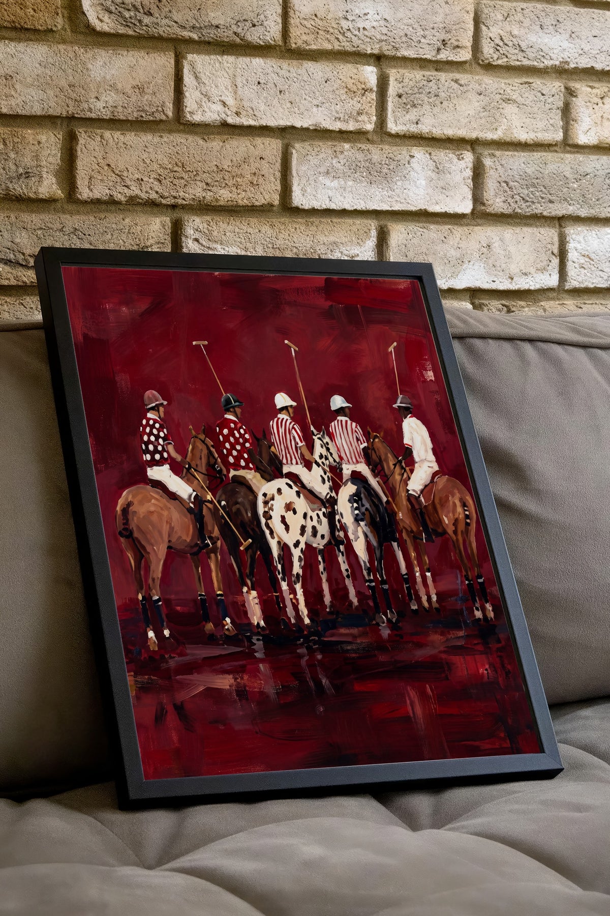 Polo Oyuncuları Serisi Poster – Siyah Çerçeveli Tablo