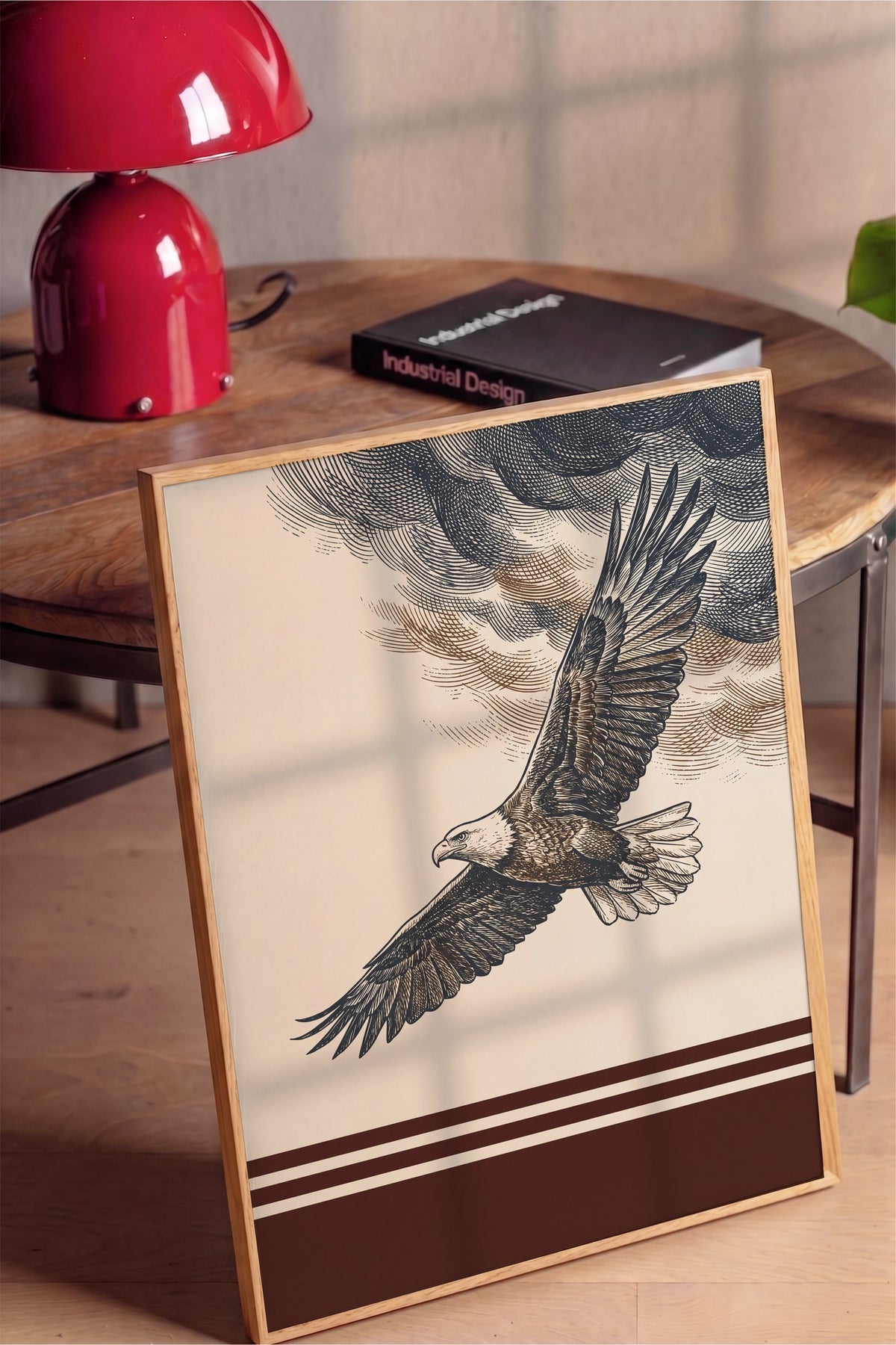 Bulutlarda Süzülen Kartal Poster – Ahşap Çerçeveli Tablo