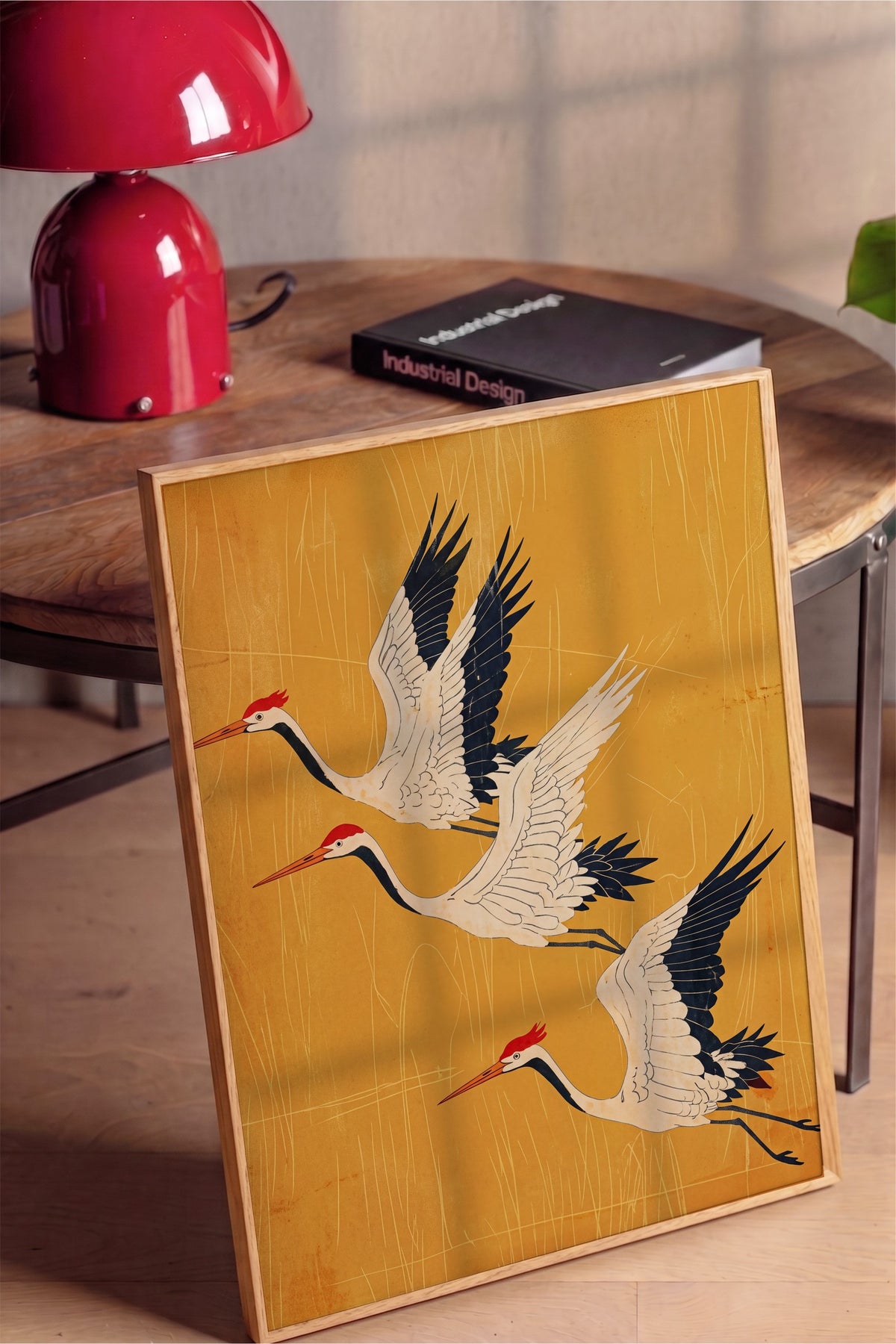 Uçan Turna Kuşları Poster – Ahşap Çerçeveli Tablo