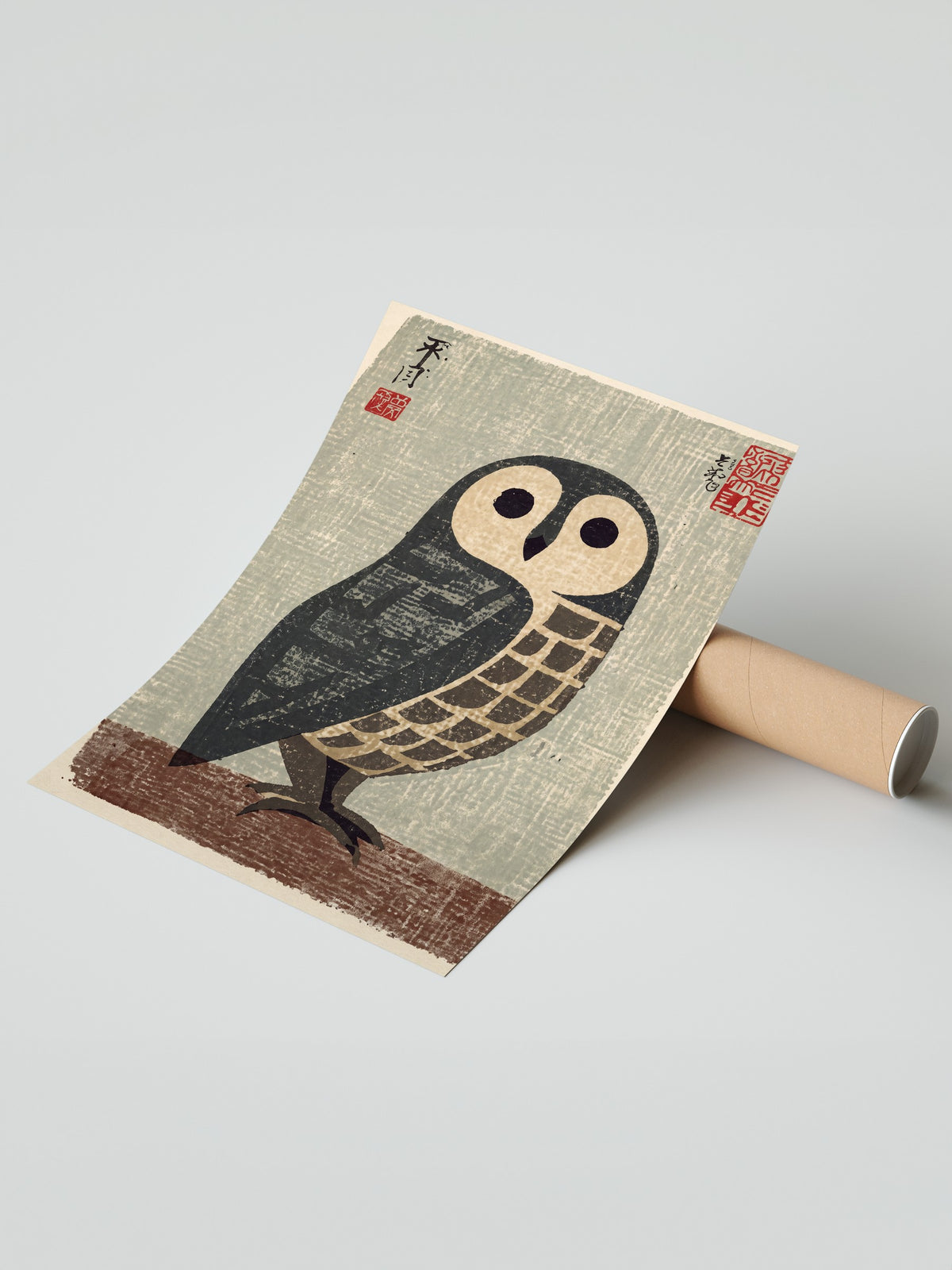 Japon Baskı Baykuş Çerçevesiz Poster