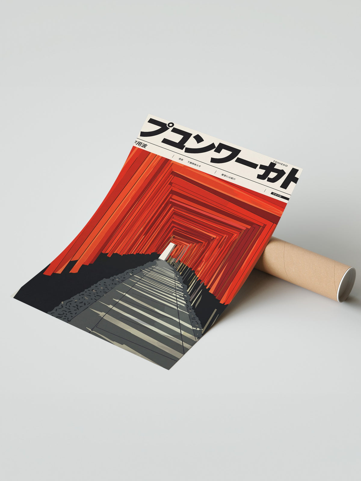 Kızıl Torii Kapıları Koridoru Çerçevesiz Poster