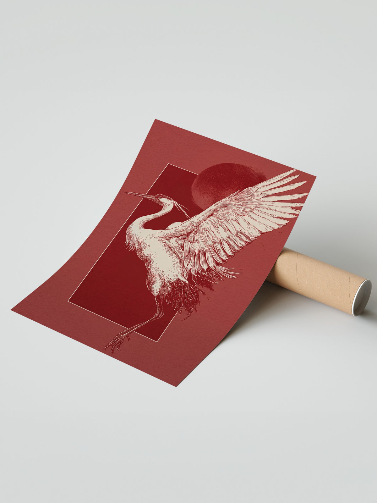 Turna Kuşu ve Kızıl Ay Çerçevesiz Poster