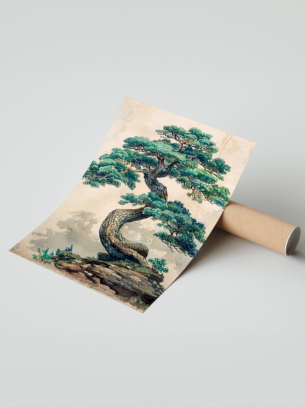 Kıvrımlı Bonsai Ağacı Çerçevesiz Poster