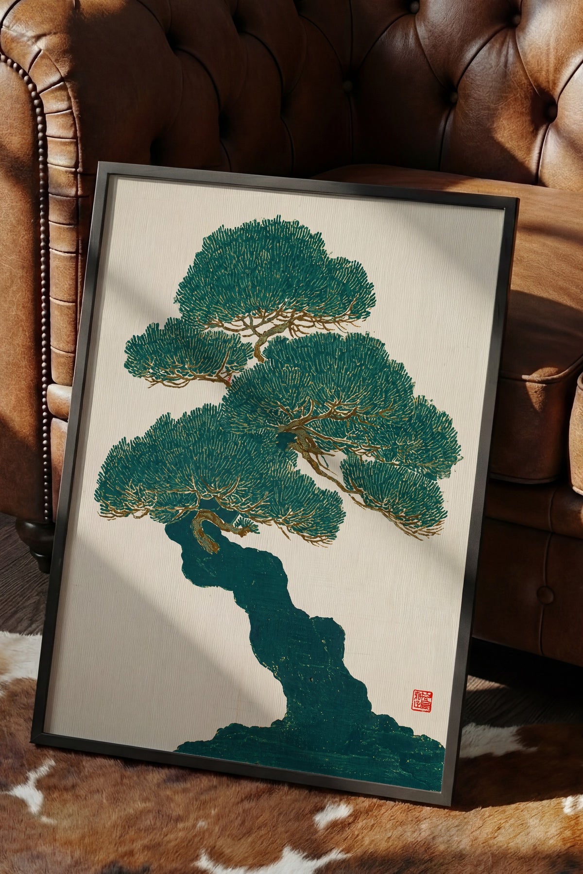 Zümrüt Çam Ağacı Poster – Siyah Çerçeveli Tablo — NO:180151
