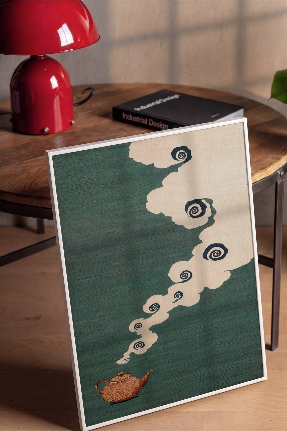 Çaydanlıktan Yükselen Buhar Bulutları Poster – Beyaz Çerçeveli Tablo