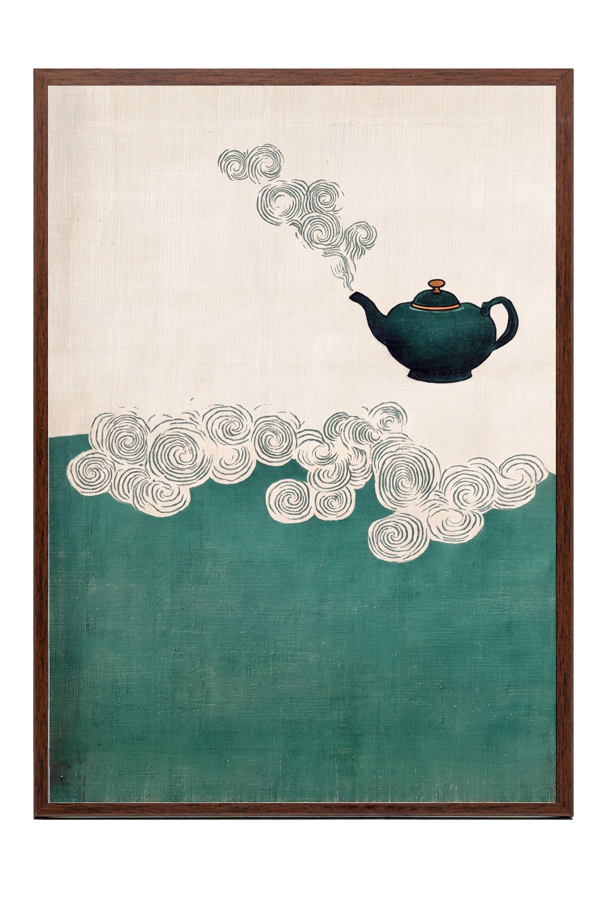 Buhar Tüten Çaydanlık Poster – Kahverengi Çerçeveli Tablo