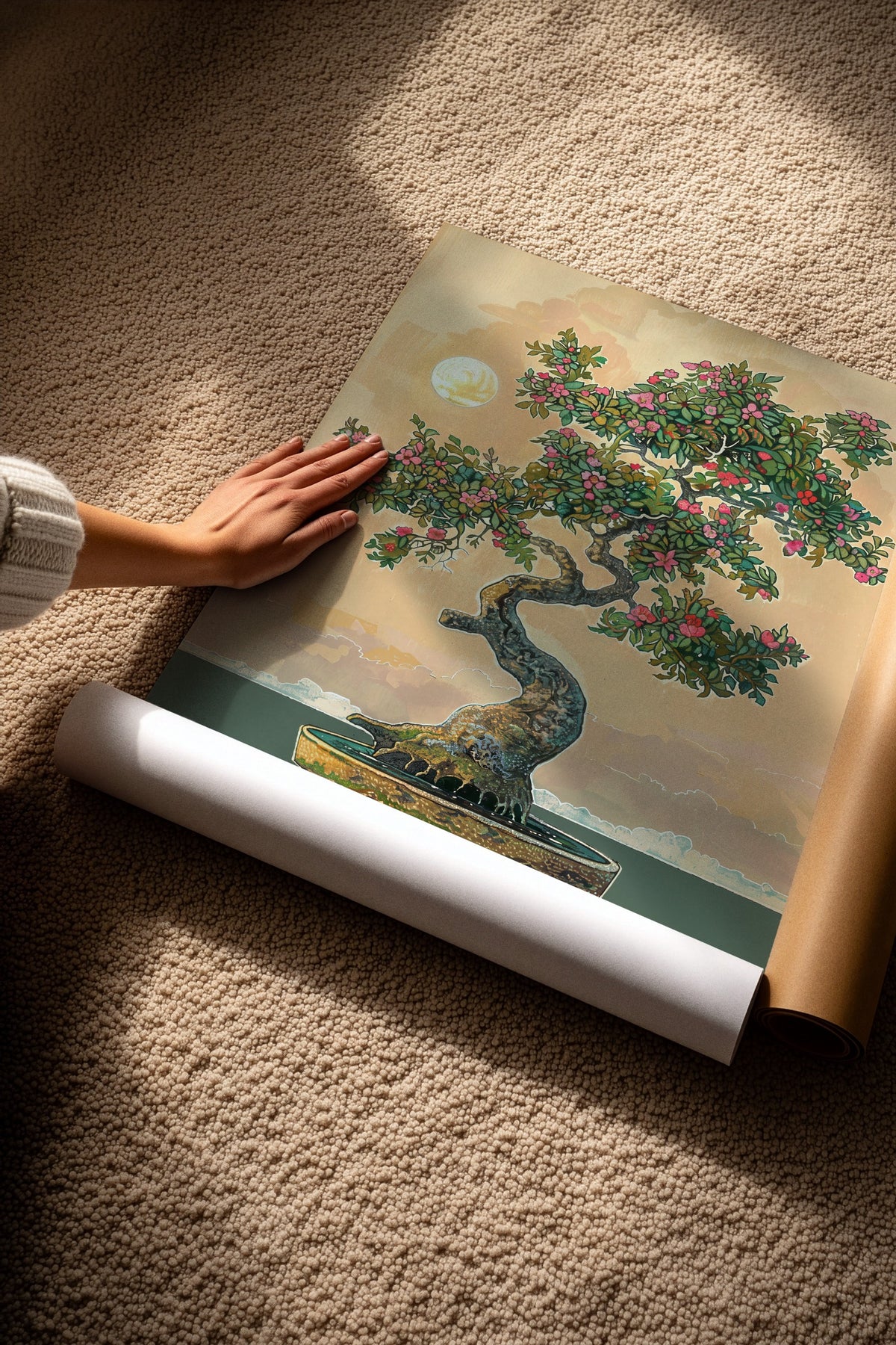 Ay Işığında Bonsai Çerçevesiz Poster