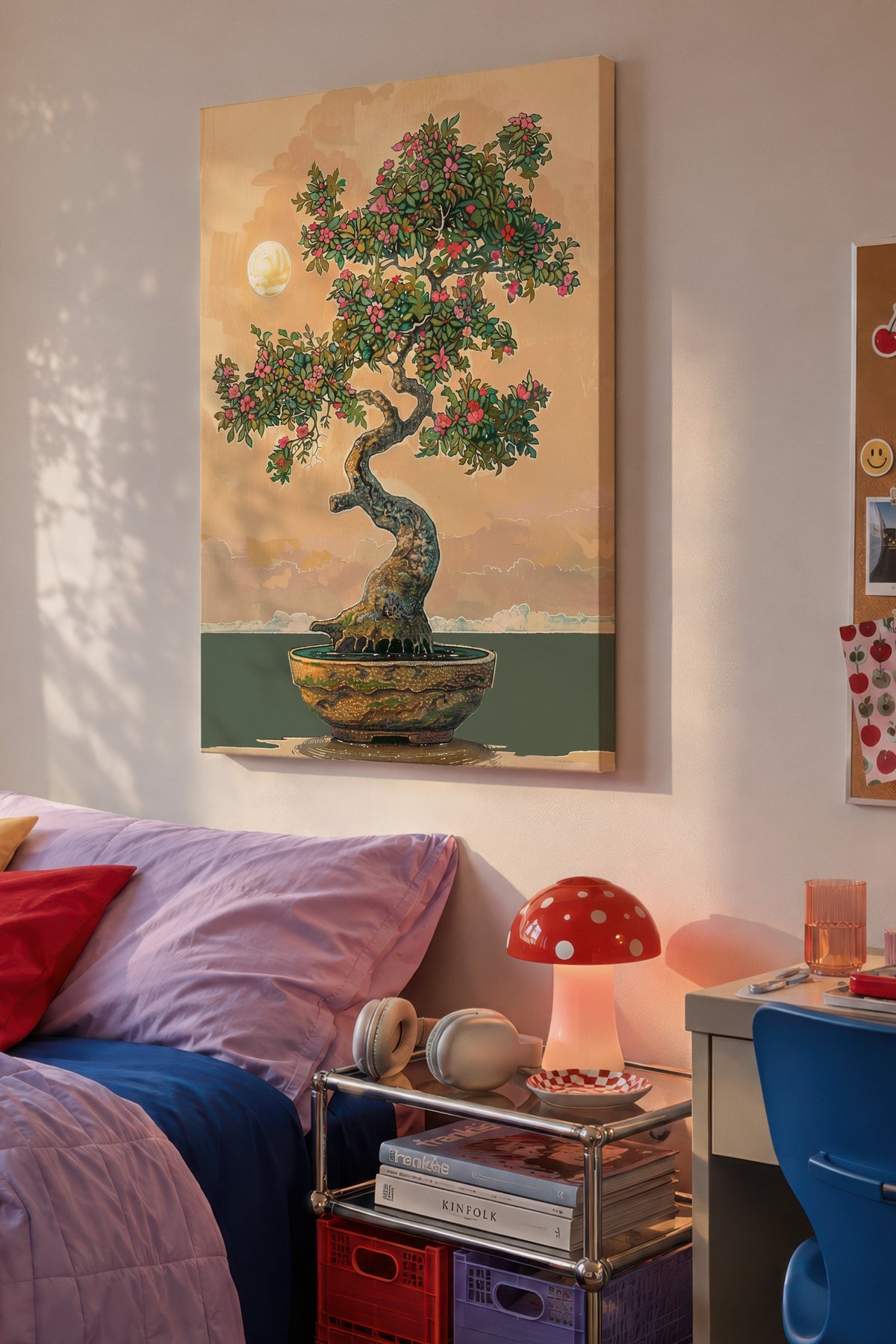 Çiçek Açan Bonsai Ağacı Kanvas Tablo