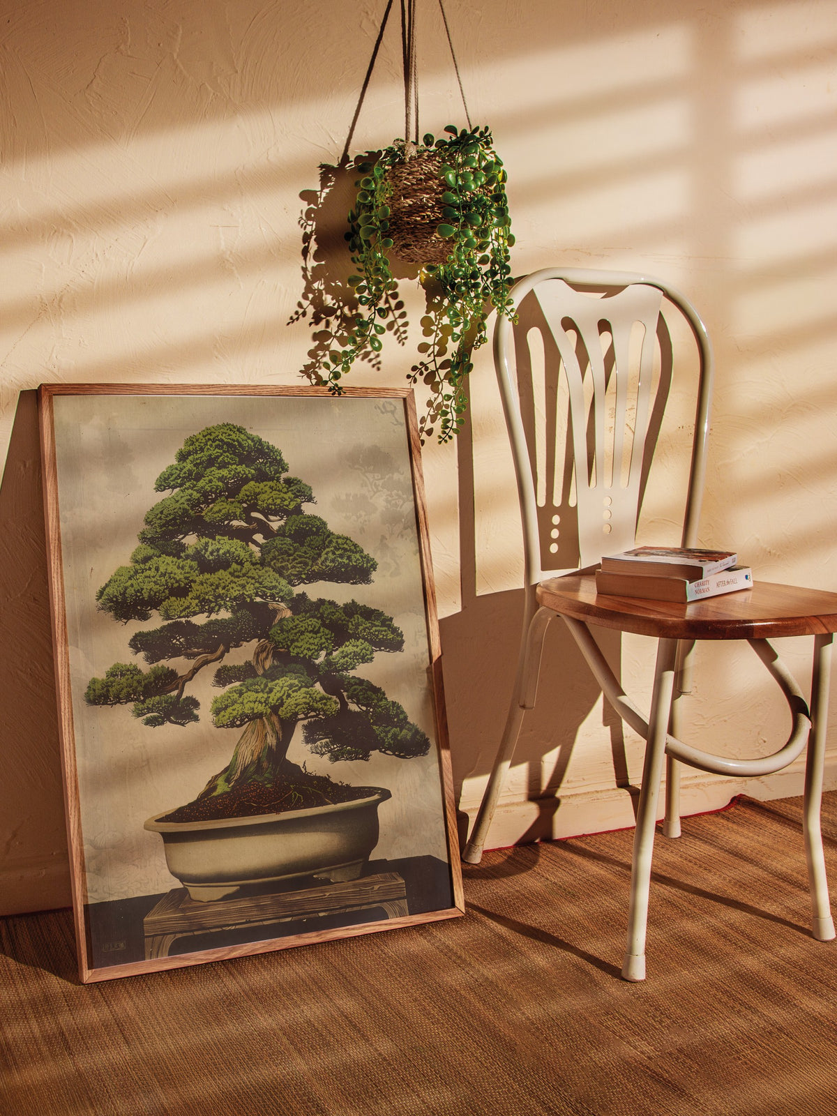 Geleneksel Çam Bonsai Sanatı Poster – Ahşap Çerçeveli Tablo