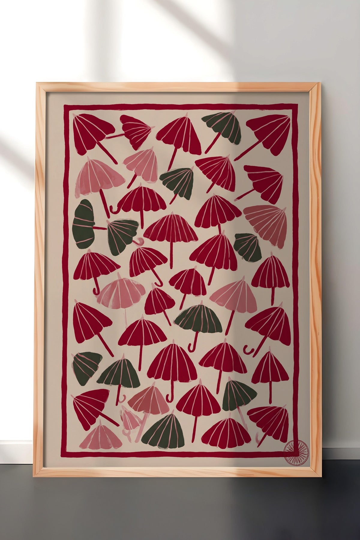 Şemsiye Deseni Poster – Ahşap Çerçeveli Tablo