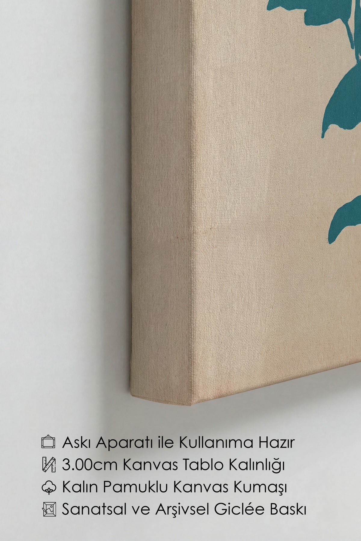 Çiçekli Minimalist Desen Kanvas Tablo