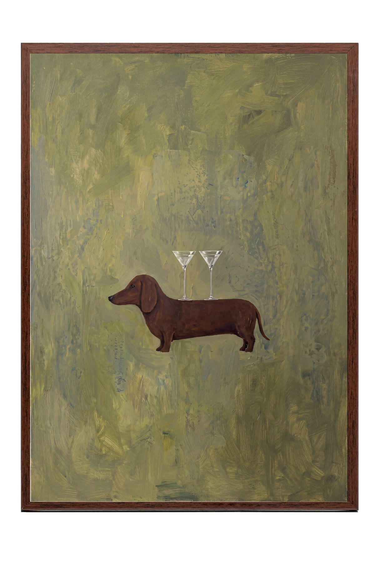 Martinili Dachshund Poster – Kahverengi Çerçeveli Tablo