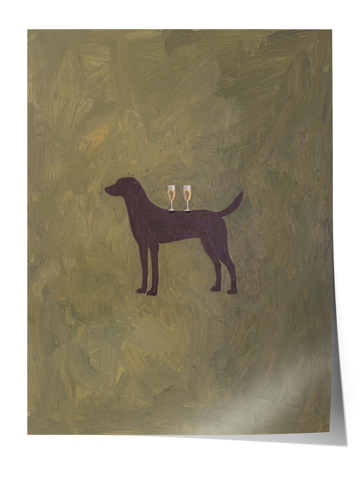 Kadeh Tutan Köpek Çerçevesiz Poster