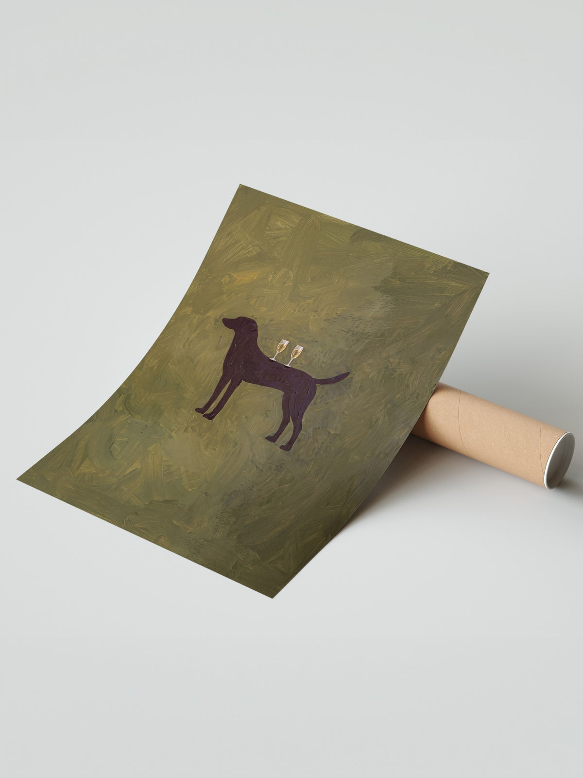 Kadeh Tutan Köpek Çerçevesiz Poster