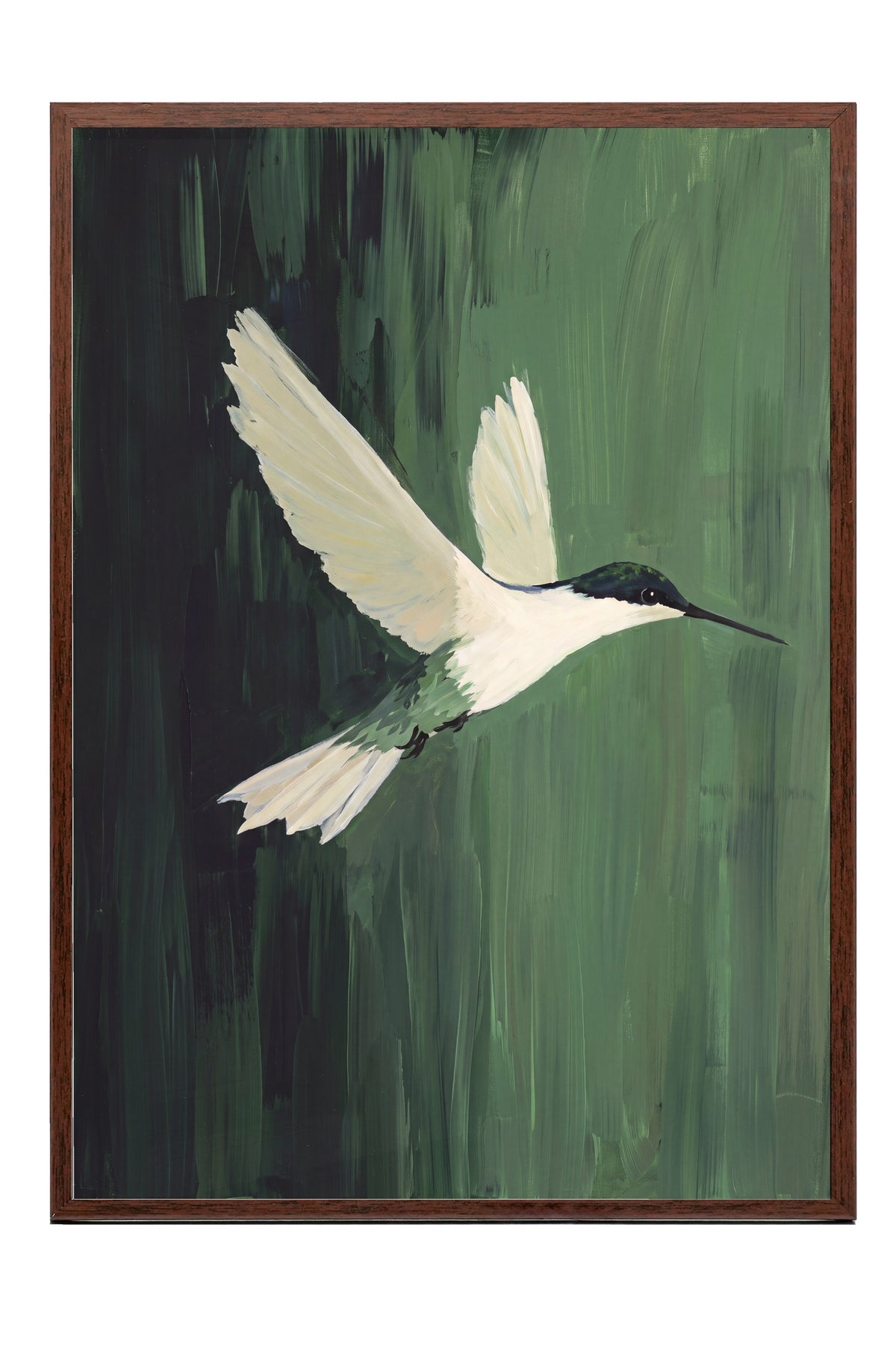 Uçan Kolibri Poster – Kahverengi Çerçeveli Tablo