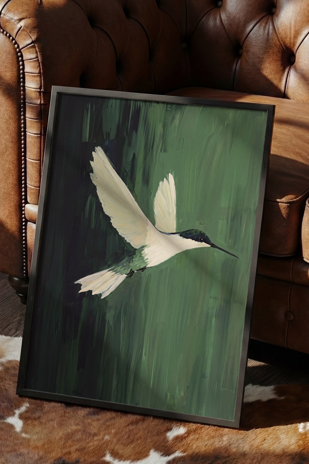 Uçan Kolibri Poster – Siyah Çerçeveli Tablo