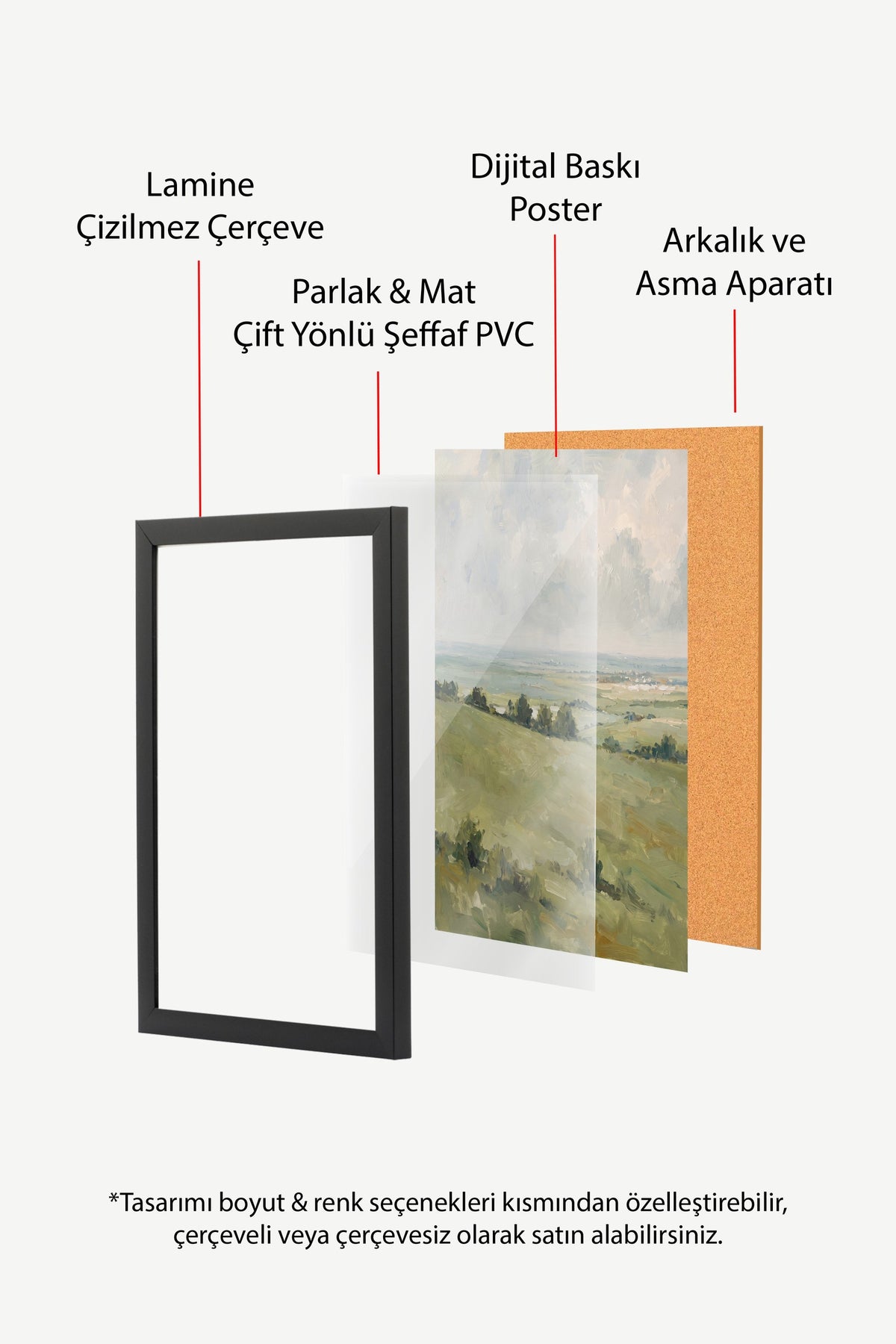 Sisli Ova Manzarası Poster – Siyah Çerçeveli Tablo