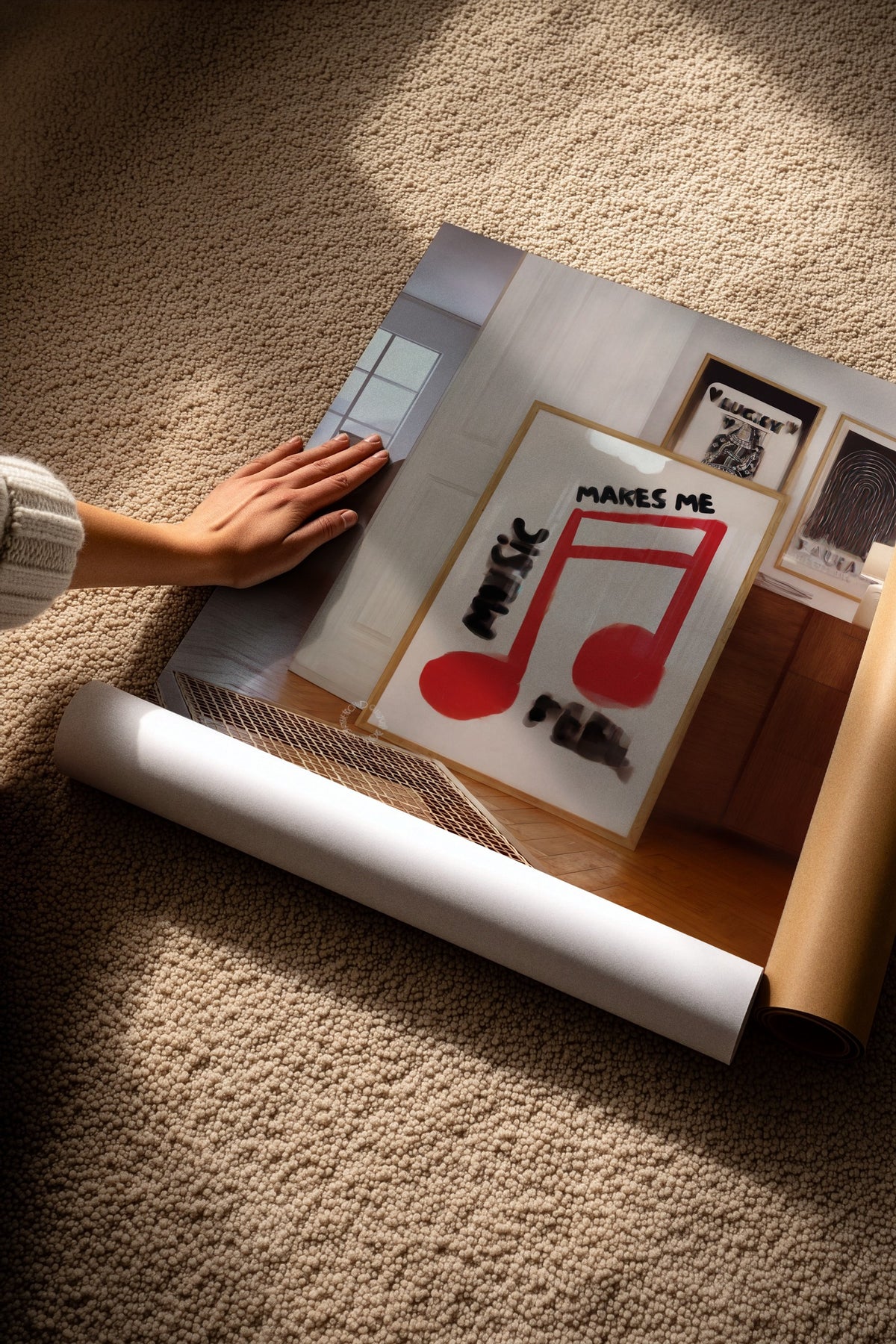 Müzik Ruhu Nota Kompozisyonu Çerçevesiz Poster
