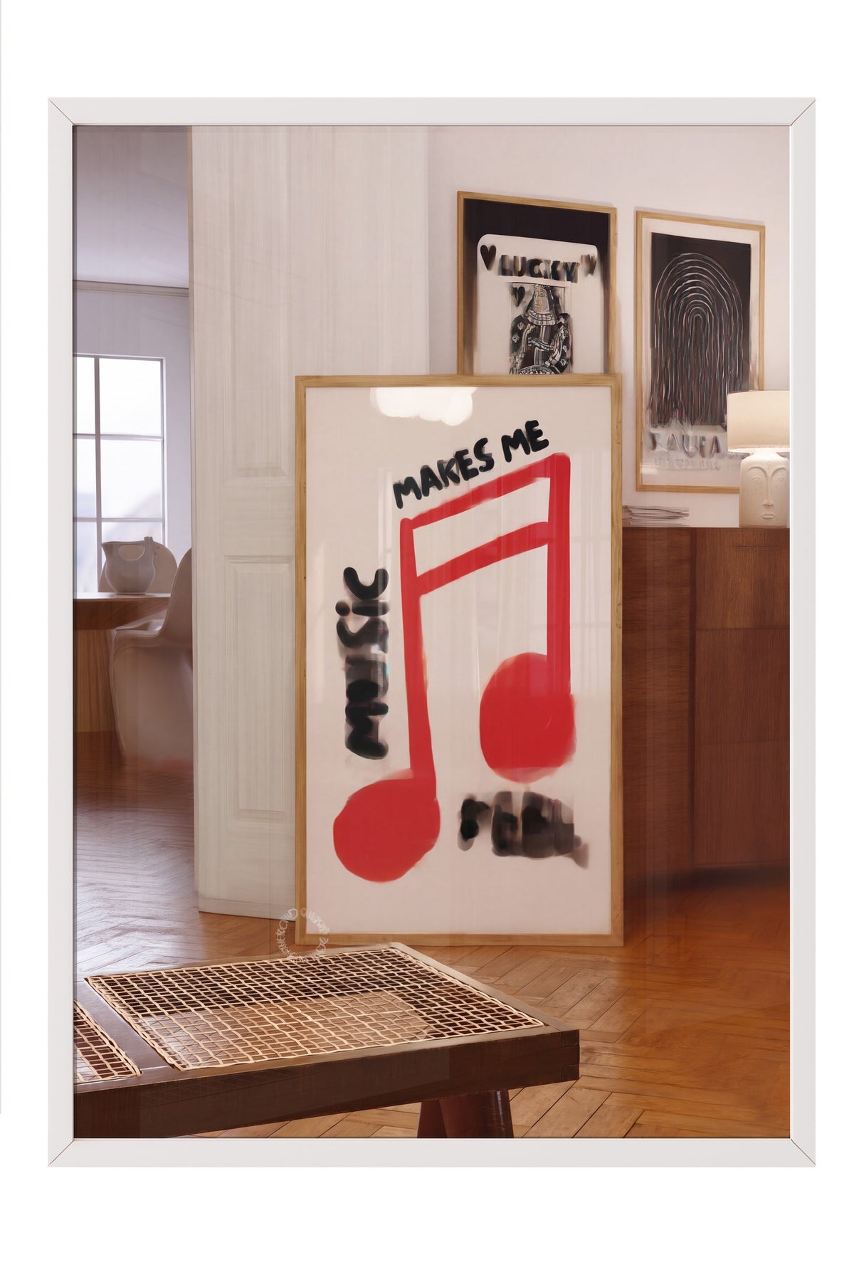 Müzik Ruhu Nota Kompozisyonu Poster – Beyaz Çerçeveli Tablo