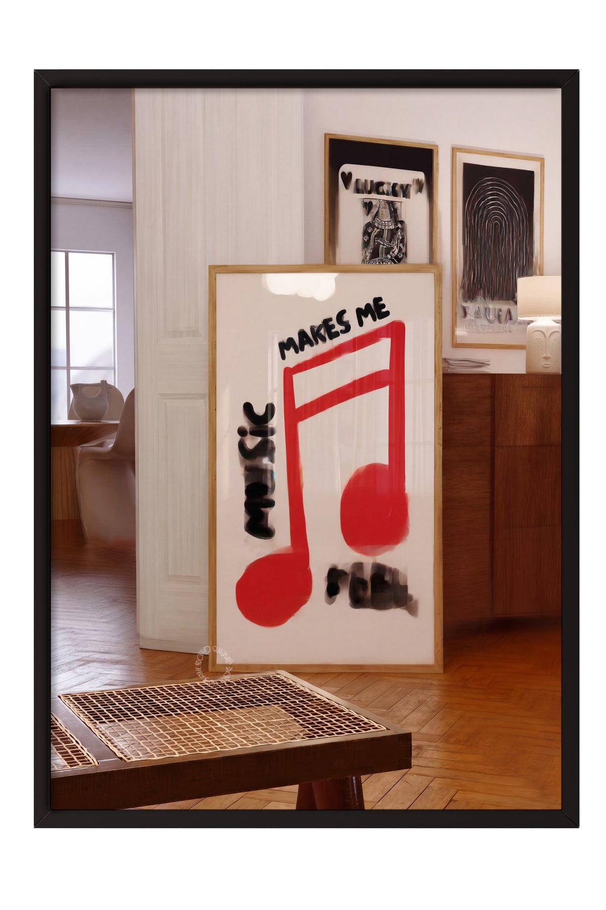 Müzik Ruhu Nota Kompozisyonu Poster – Siyah Çerçeveli Tablo