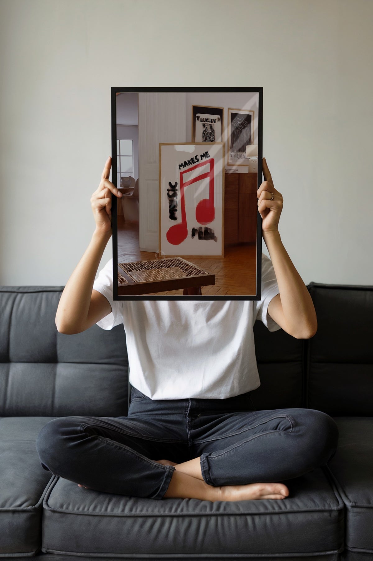 Müzik Ruhu Nota Kompozisyonu Poster – Siyah Çerçeveli Tablo