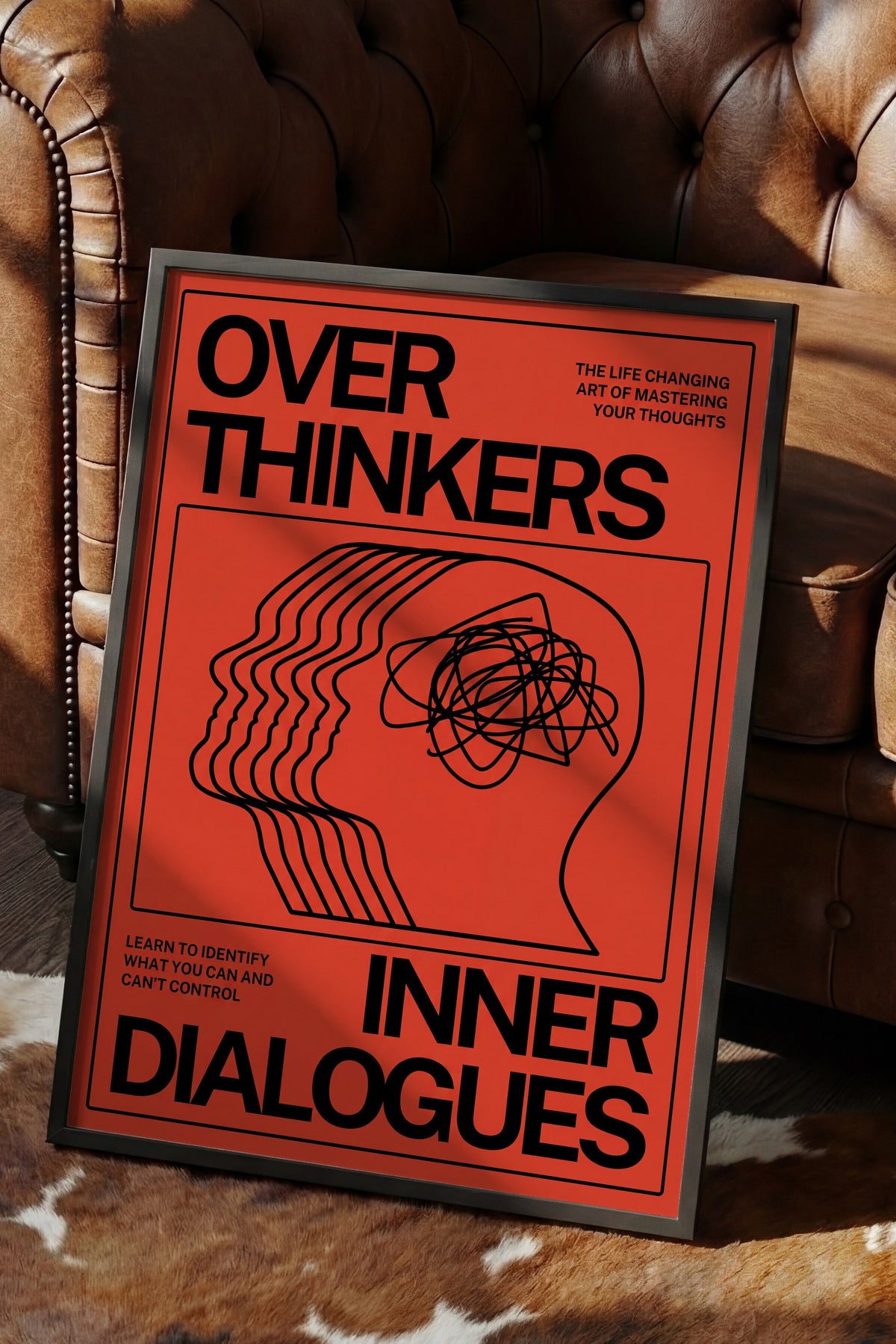 Aşırı Düşünenler Zihin Diyaloğu Poster – Siyah Çerçeveli Tablo