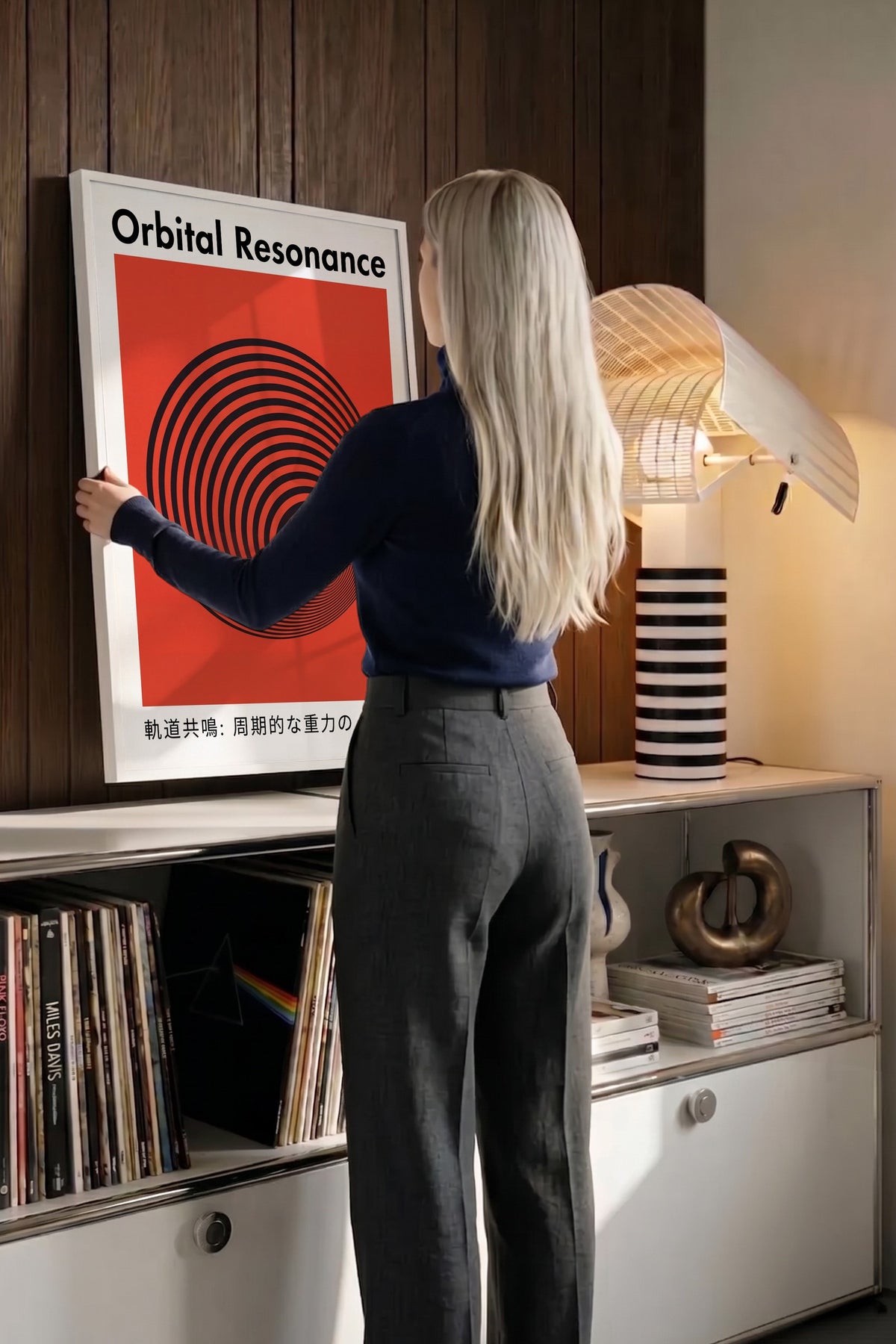 Yörünge Rezonansı Spiral Deseni Poster – Beyaz Çerçeveli Tablo