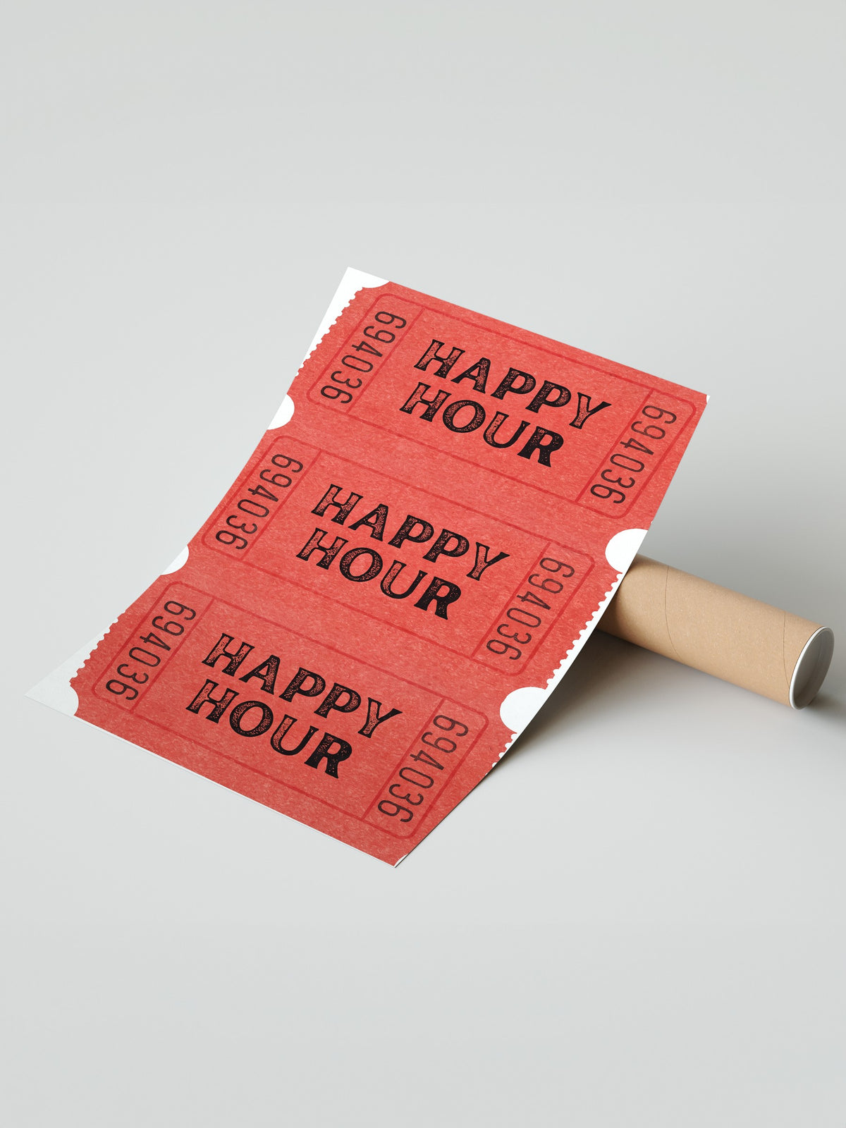 Happy Hour Bilet Serisi Çerçevesiz Poster