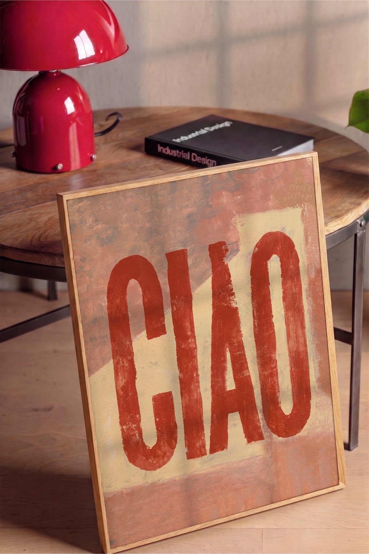 Ciao Tipografi Sanatı Poster – Ahşap Çerçeveli Tablo