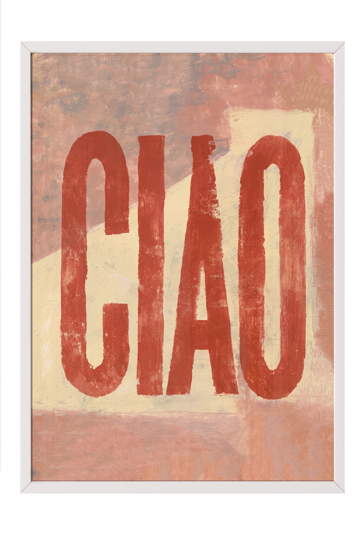 Ciao Tipografi Sanatı Poster – Beyaz Çerçeveli Tablo