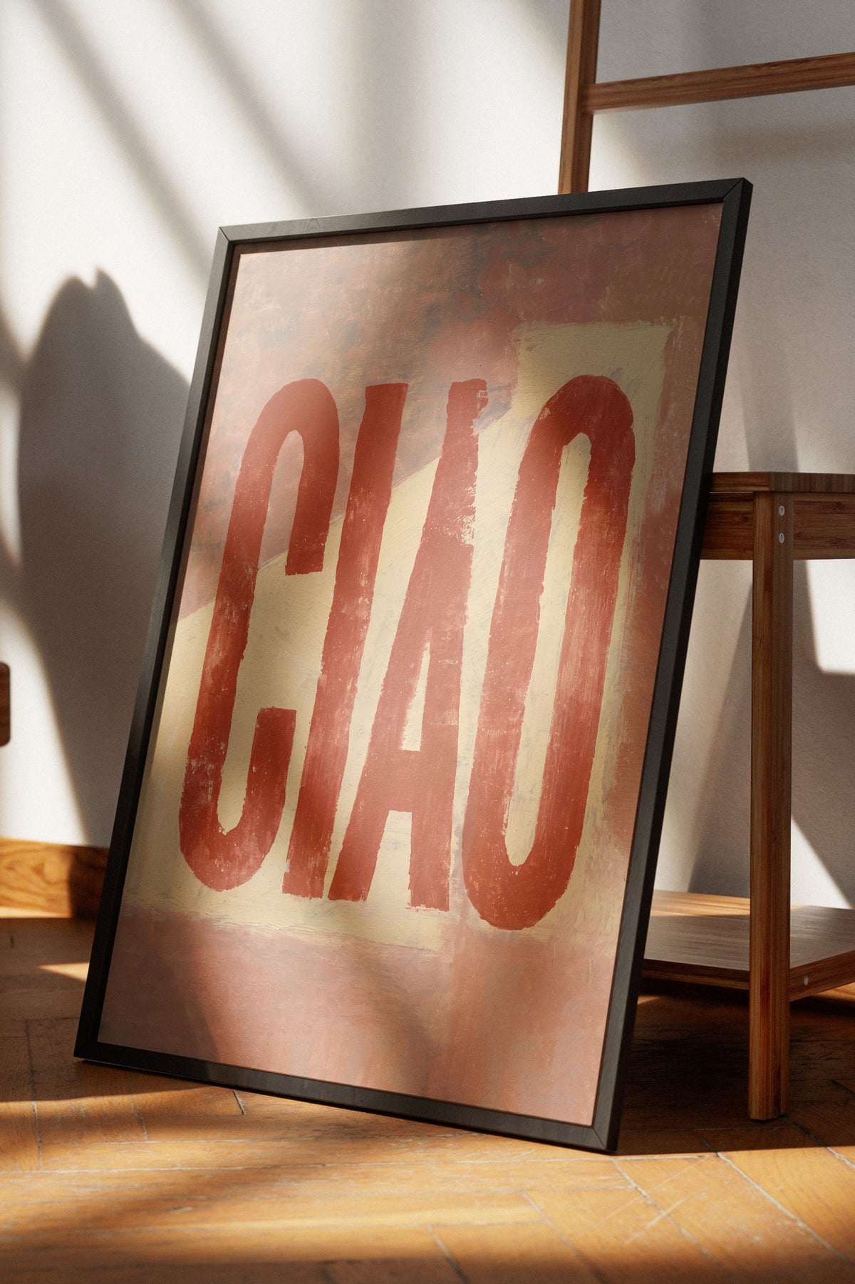 Ciao Tipografi Sanatı Poster – Siyah Çerçeveli Tablo