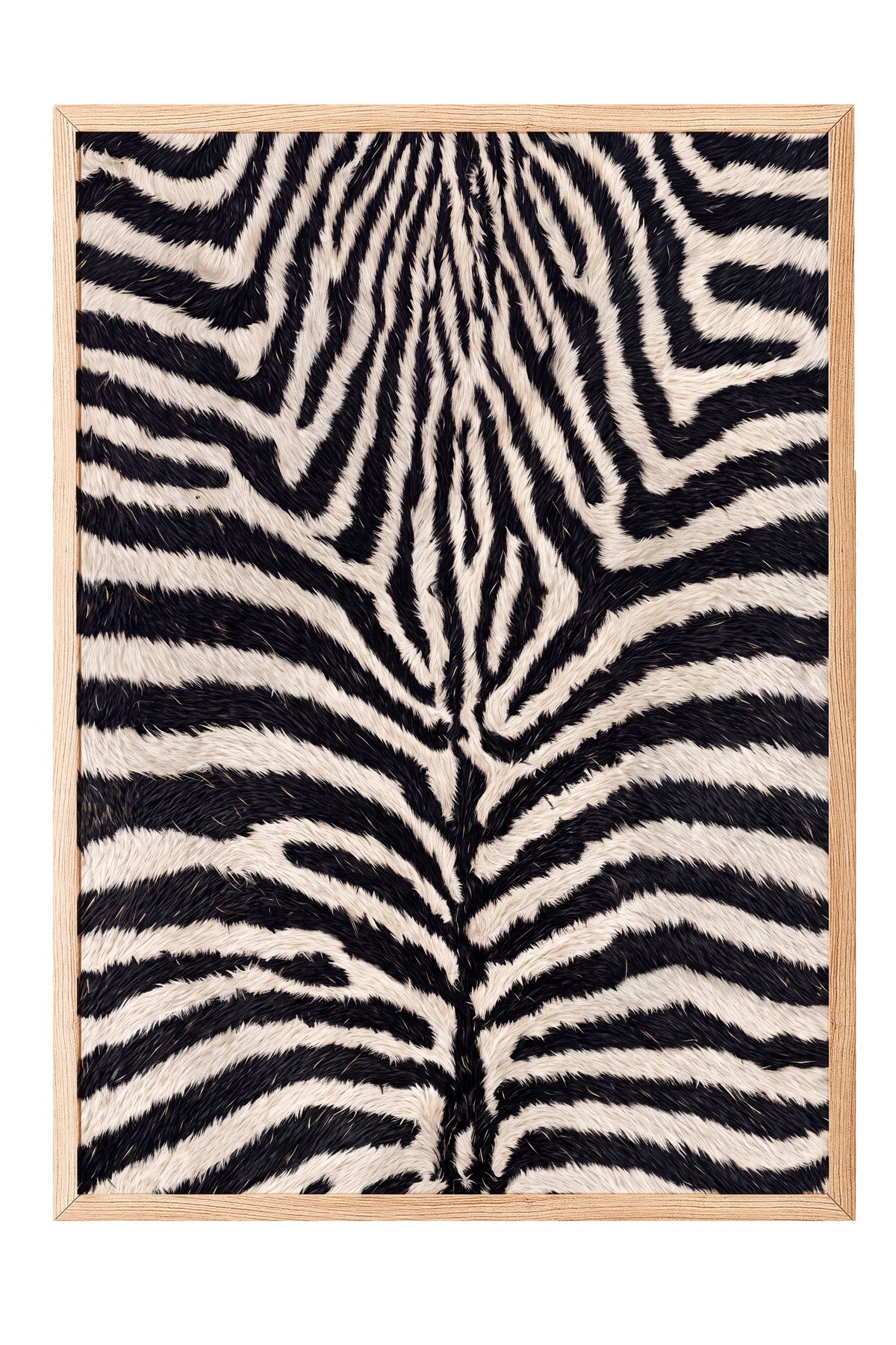 Zebra Deseni Doku Poster – Ahşap Çerçeveli Tablo