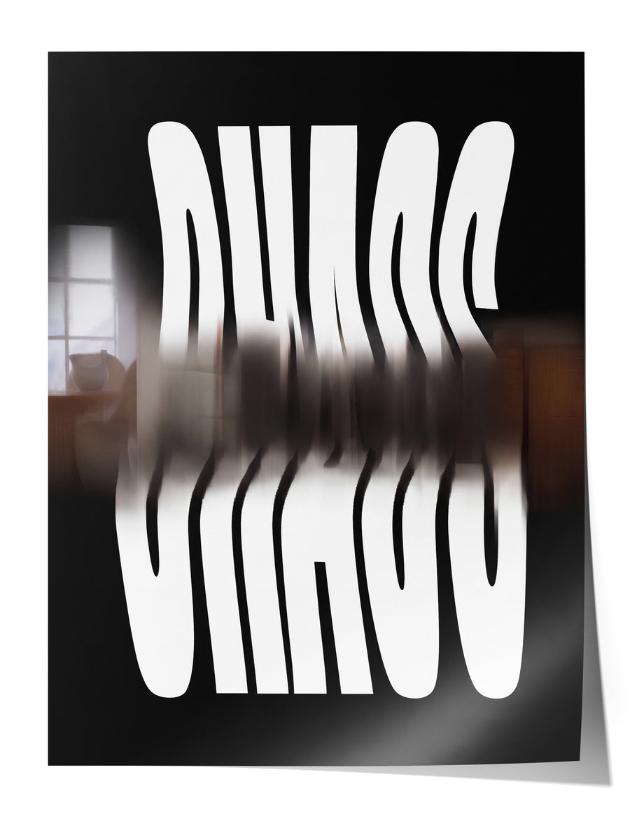 Bulanık Kaos Yazısı Çerçevesiz Poster