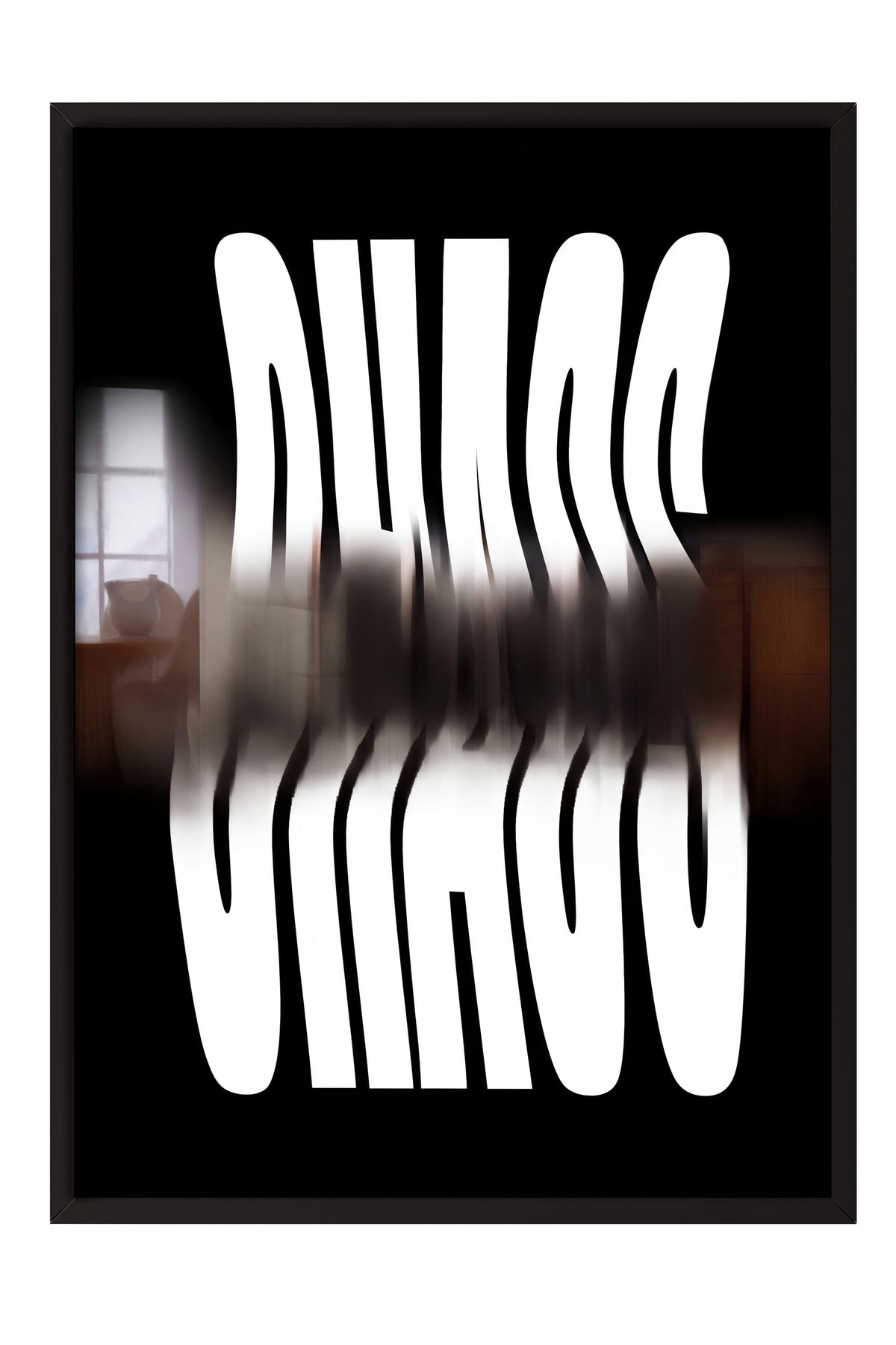 Bulanık Kaos Yazısı Poster – Siyah Çerçeveli Tablo