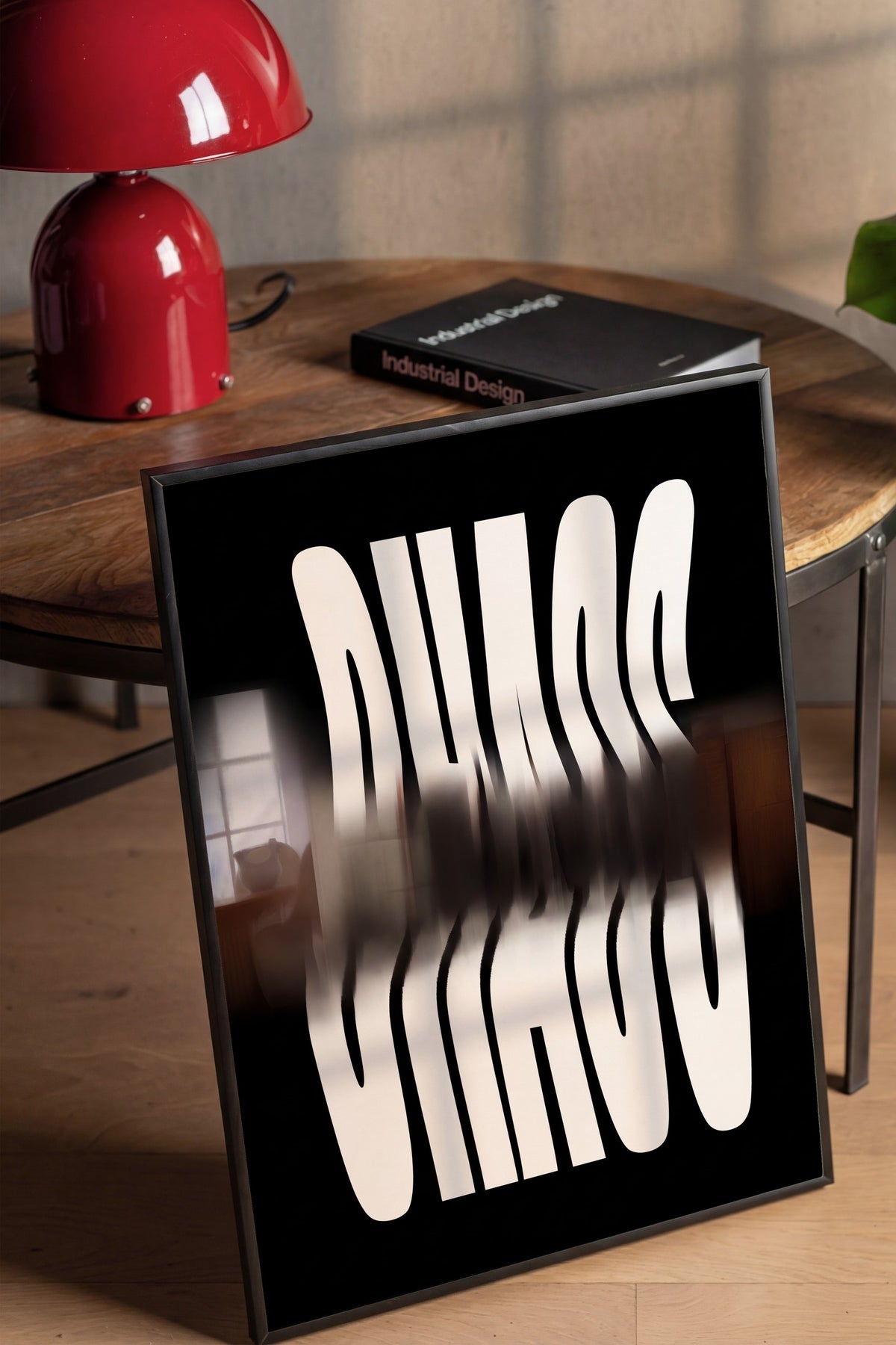 Bulanık Kaos Yazısı Poster – Siyah Çerçeveli Tablo