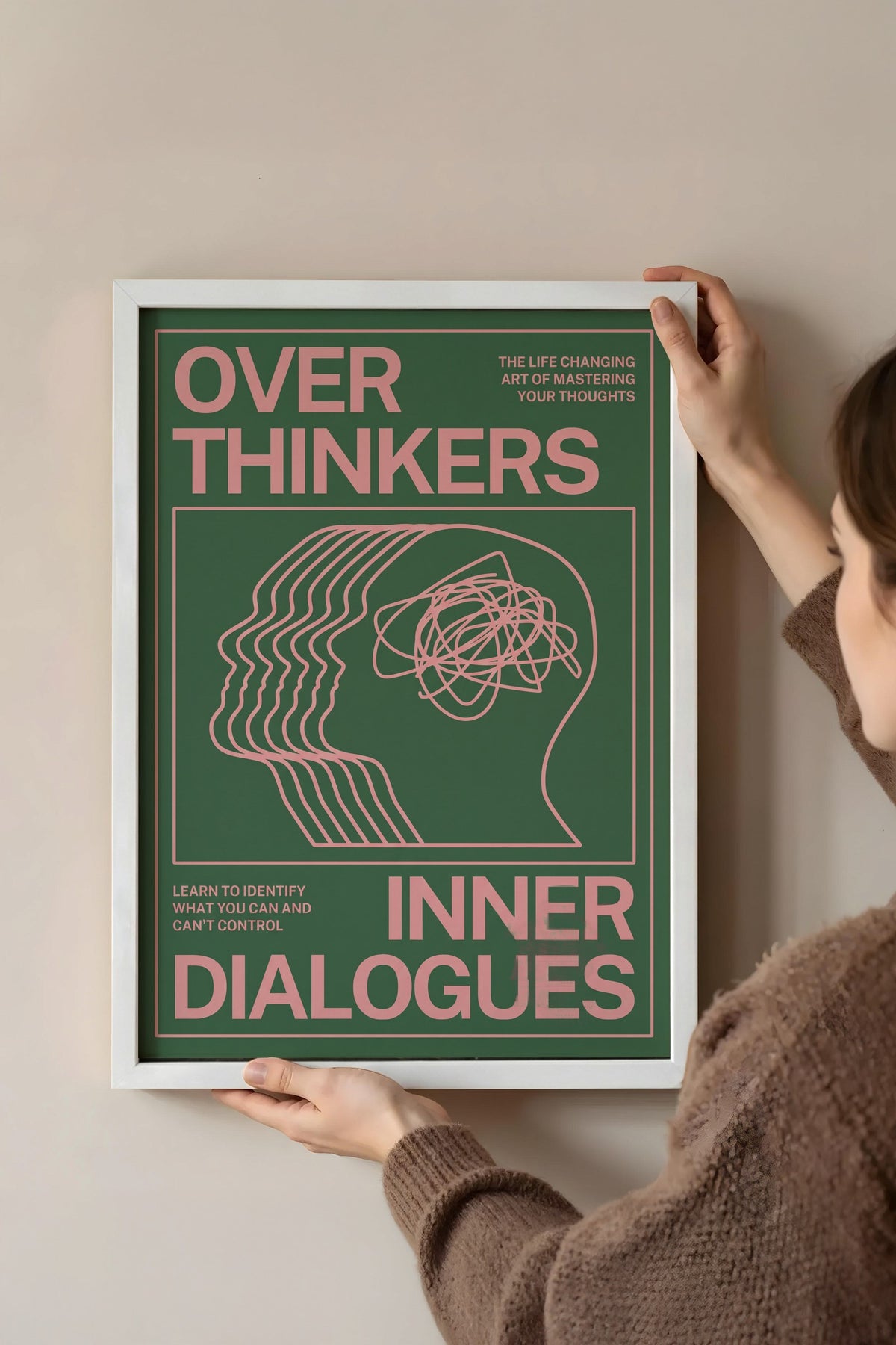 OVER THINKERS INNER DIALOGUES Poster – Beyaz Çerçeveli Tablo — NO:180301