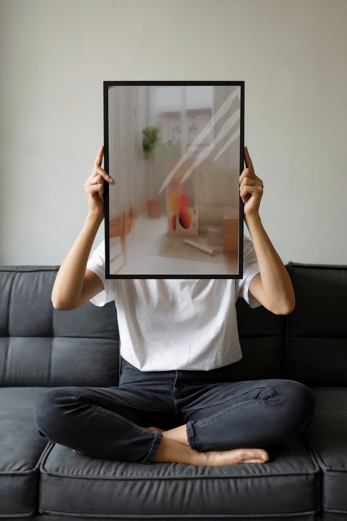 Soyut Renk Lekeleri Poster – Siyah Çerçeveli Tablo
