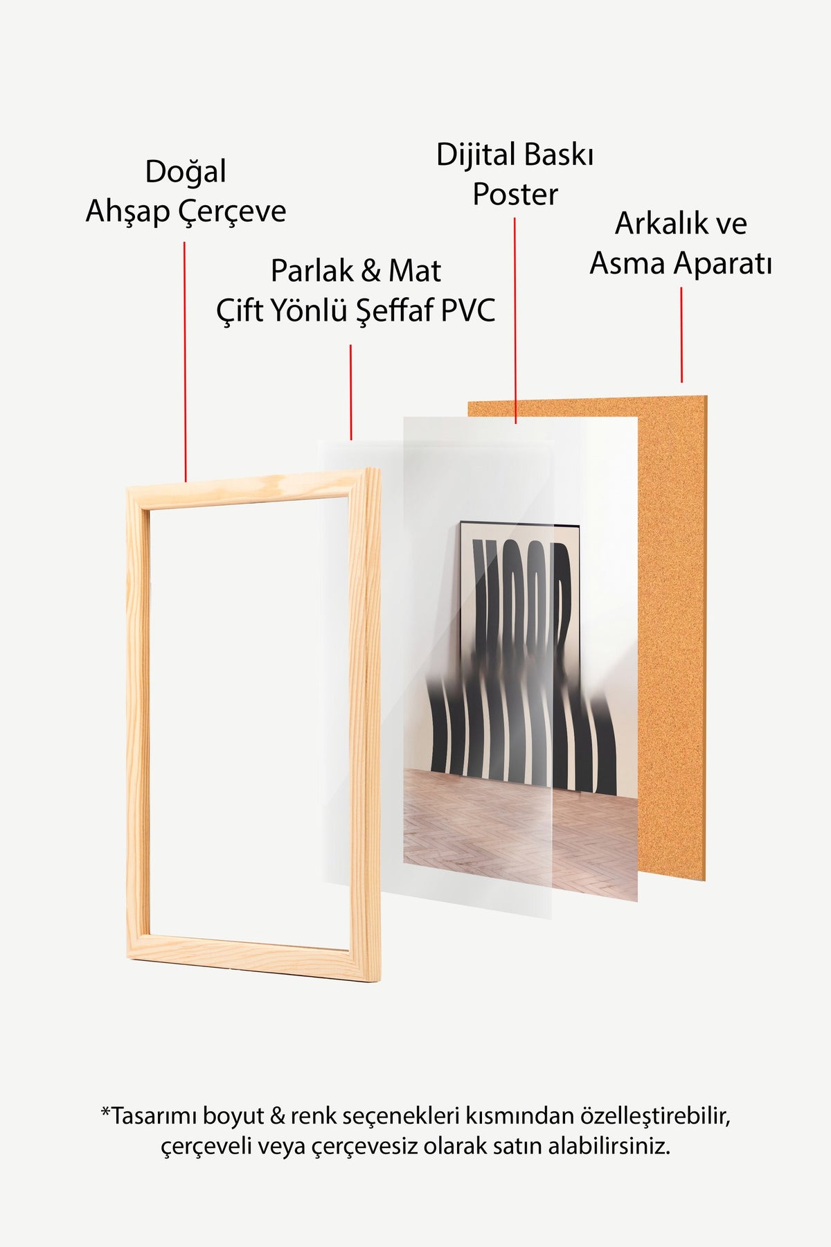 Damlayan Yazı Efekti Poster – Ahşap Çerçeveli Tablo