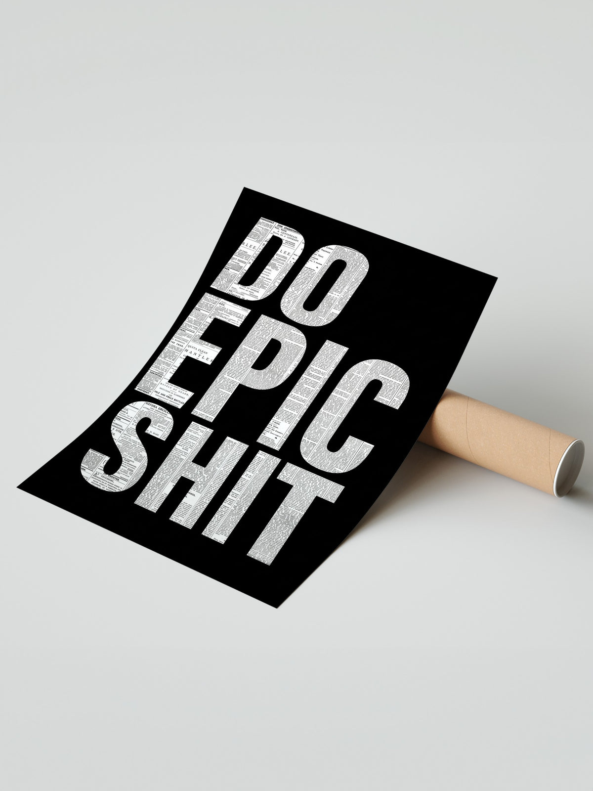 Gazete Kolajlı Motivasyon Yazısı Çerçevesiz Poster