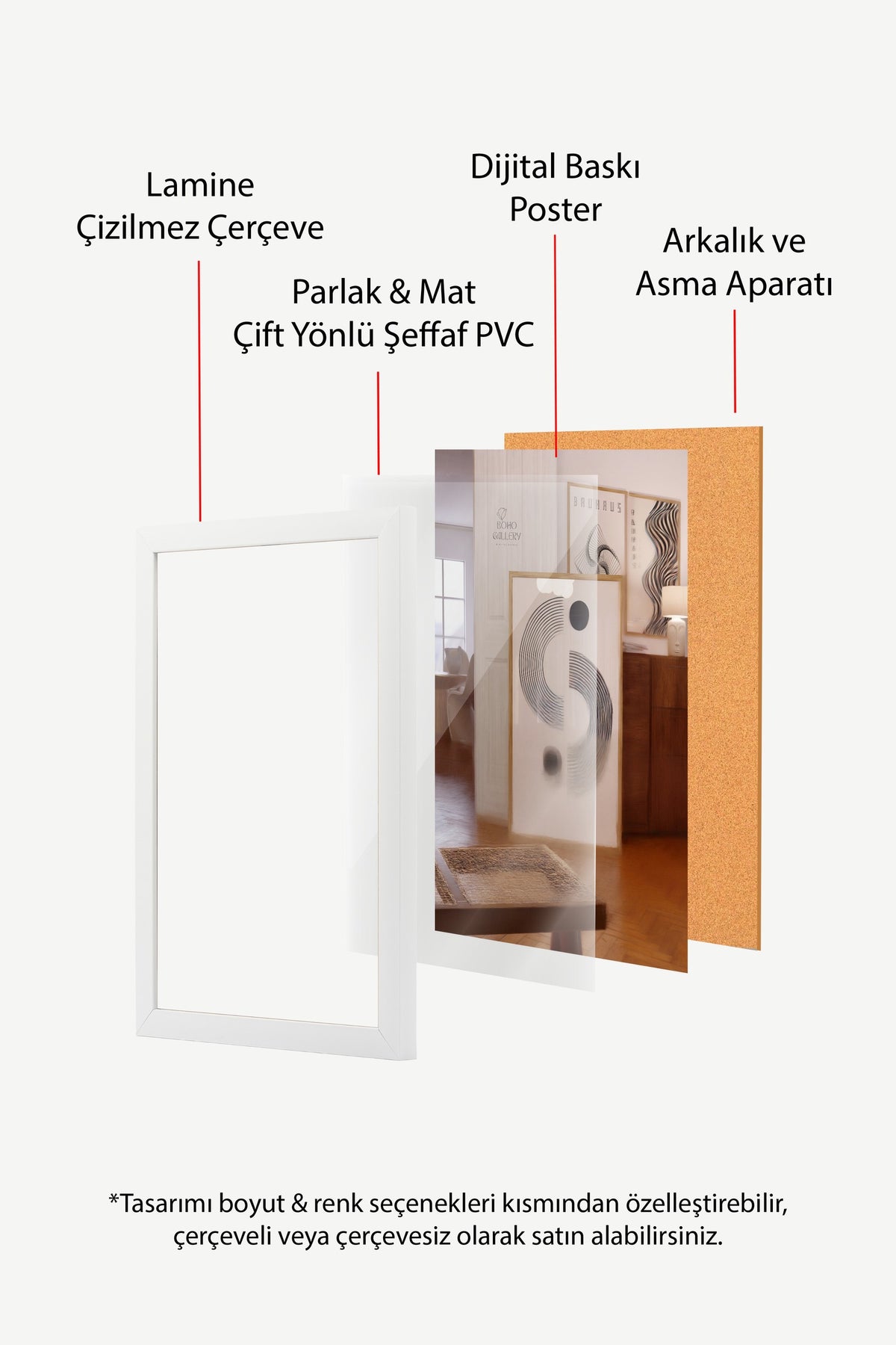 Bauhaus Ritim Serisi Poster – Beyaz Çerçeveli Tablo