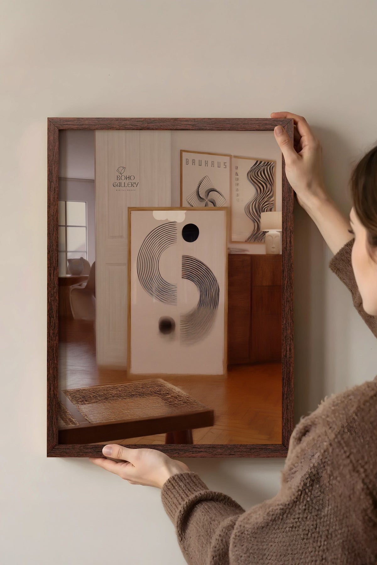 Bauhaus Ritim Serisi Poster – Kahverengi Çerçeveli Tablo